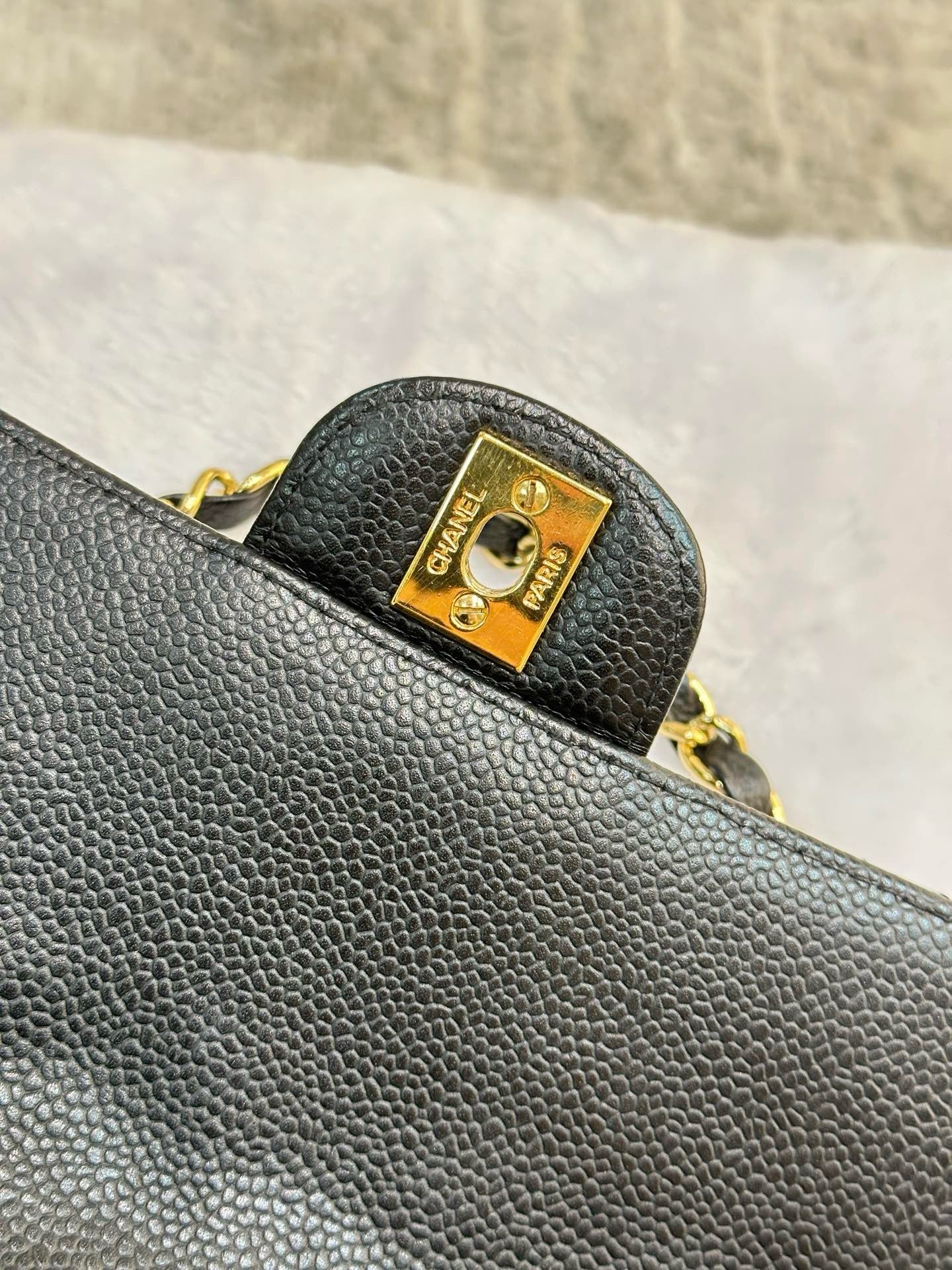 Chanel Caviar East West Flap Bag Black GHW holo 1304 db