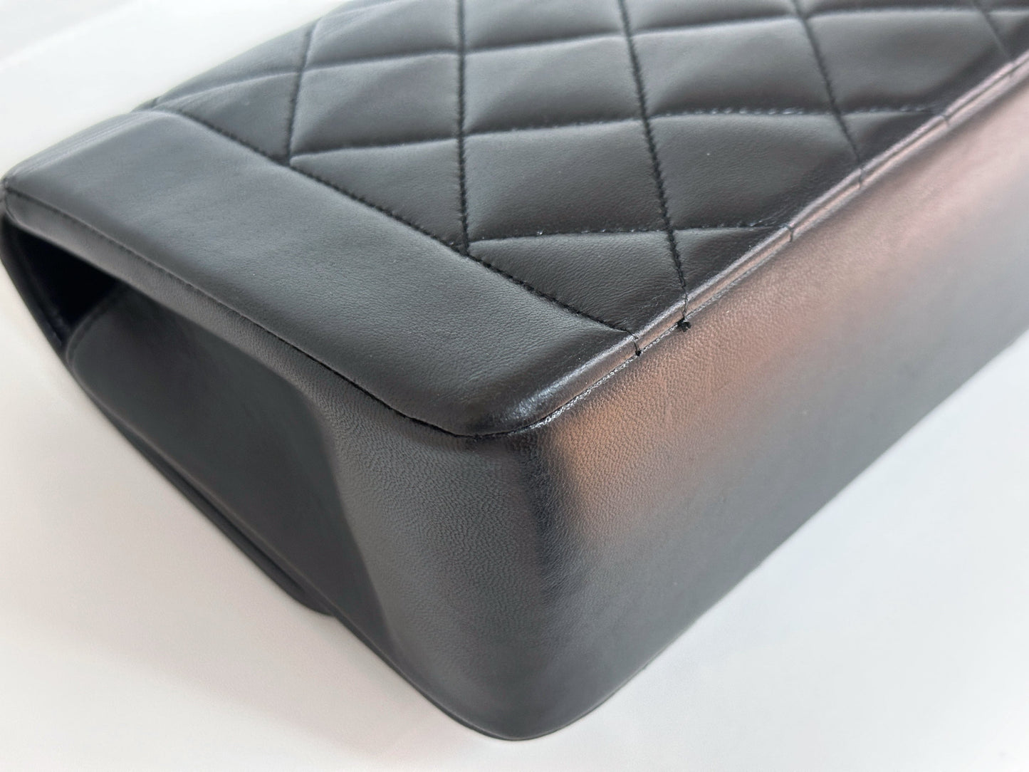 Chanel Small Vintage Diana Lambskin Should Flap Bag Black 3541 holo card
