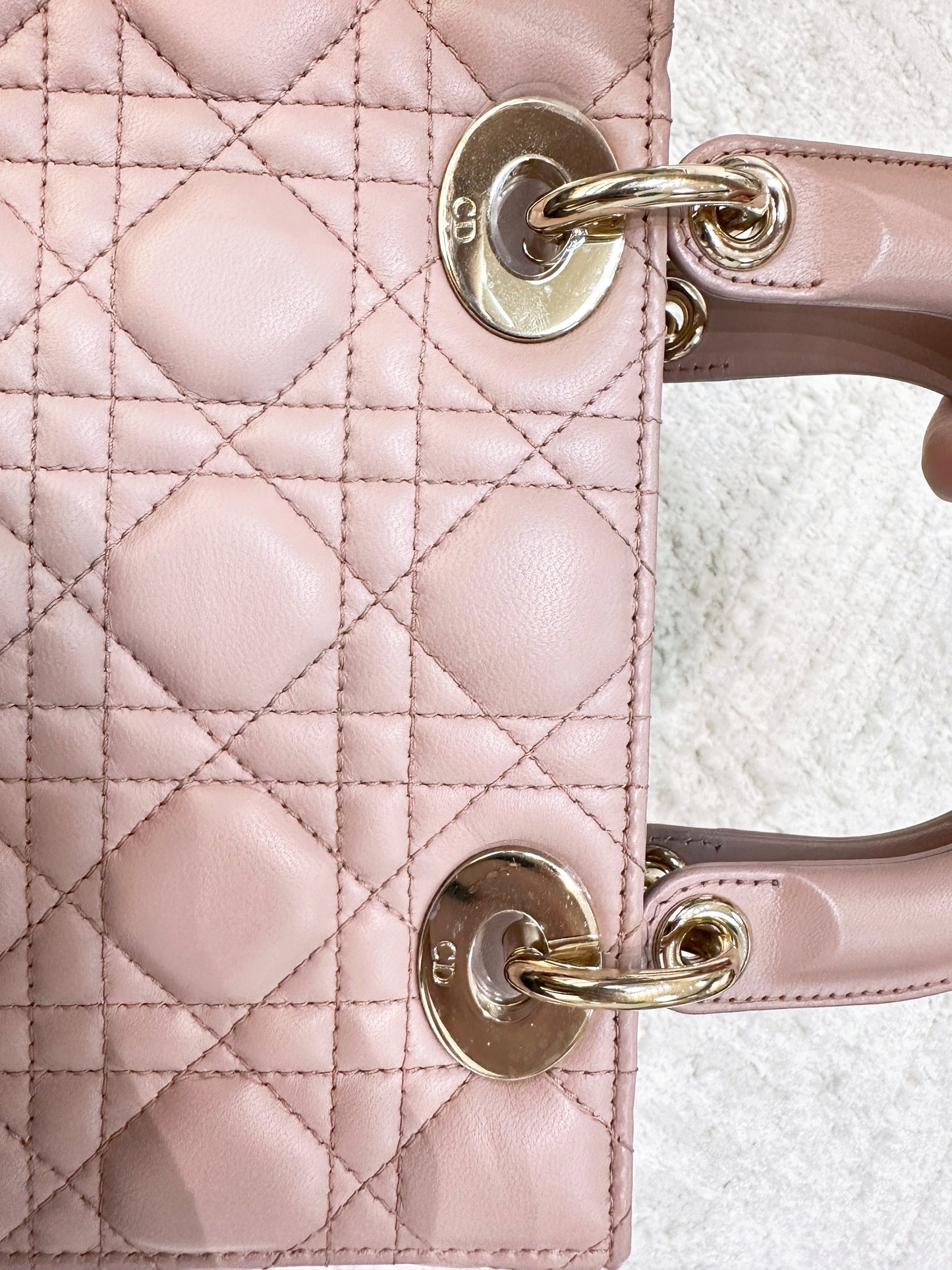 CHRISTIAN DIOR Lambskin Cannage Small My ABC Dior Lady Dior Fard