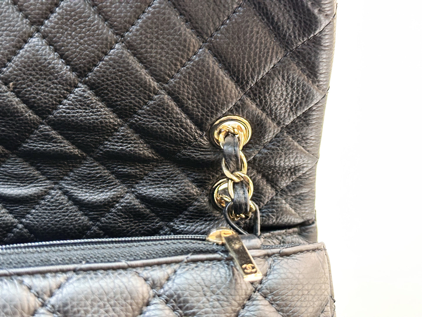 Chanel 2017 Calfskin Quilted XXL Travel Flap shoulder bag Black GHW 2382 holo card