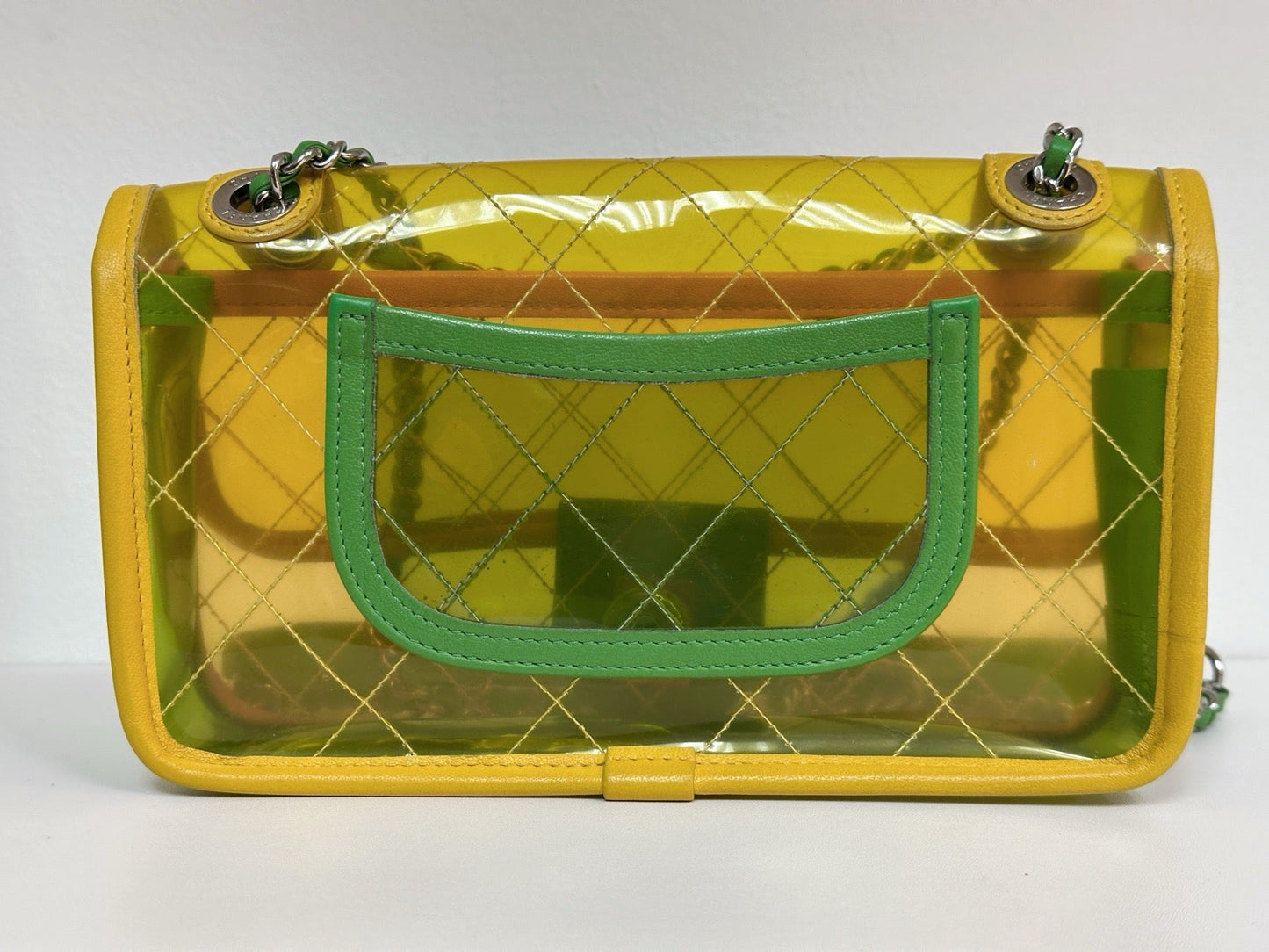 Chanel Yellow Coco Splash PVC Small Flap Bag holo 2589