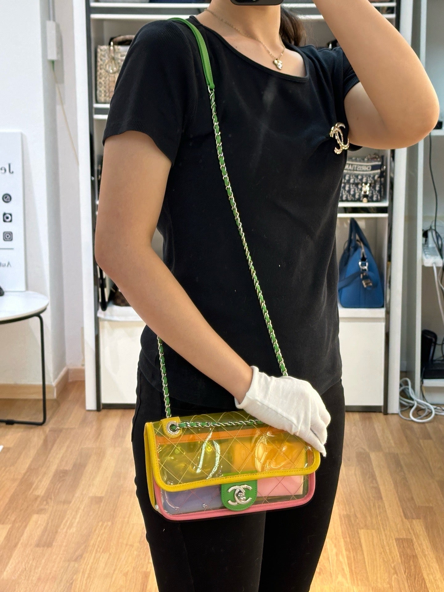 Chanel Yellow Coco Splash PVC Small Flap Bag holo 2589