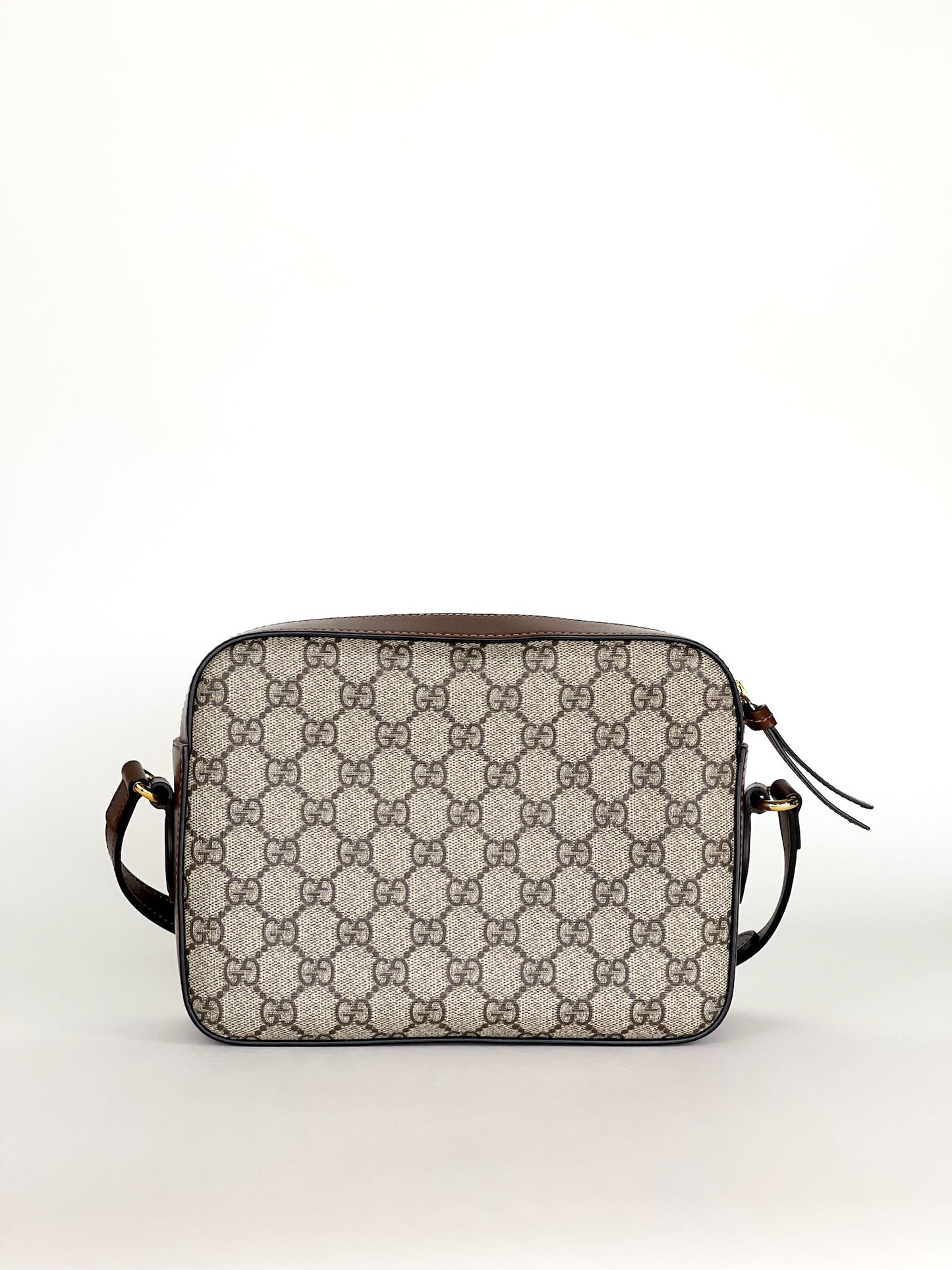Gucci  Small Horsebit Beige/Brown GG Supreme Canvas and Leather Shoulder Bag
