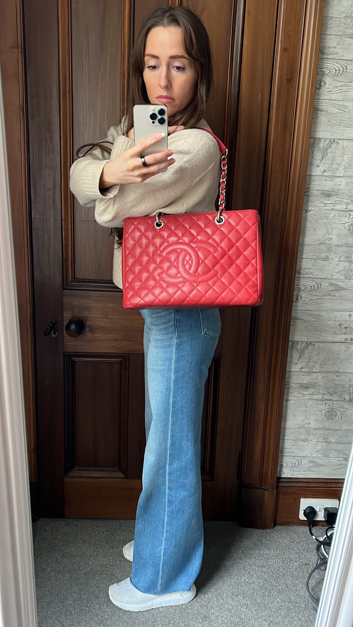 Chanel Red Caviar Grand Shopper Tote (GST)