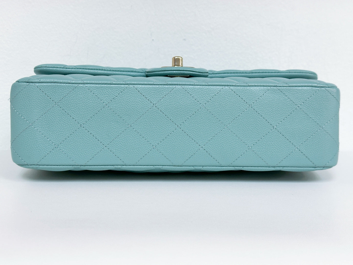 Chanel Classic Flap Medium 20C Tiffany Blue Caviar Light Gold Hardware 2943 holo card
