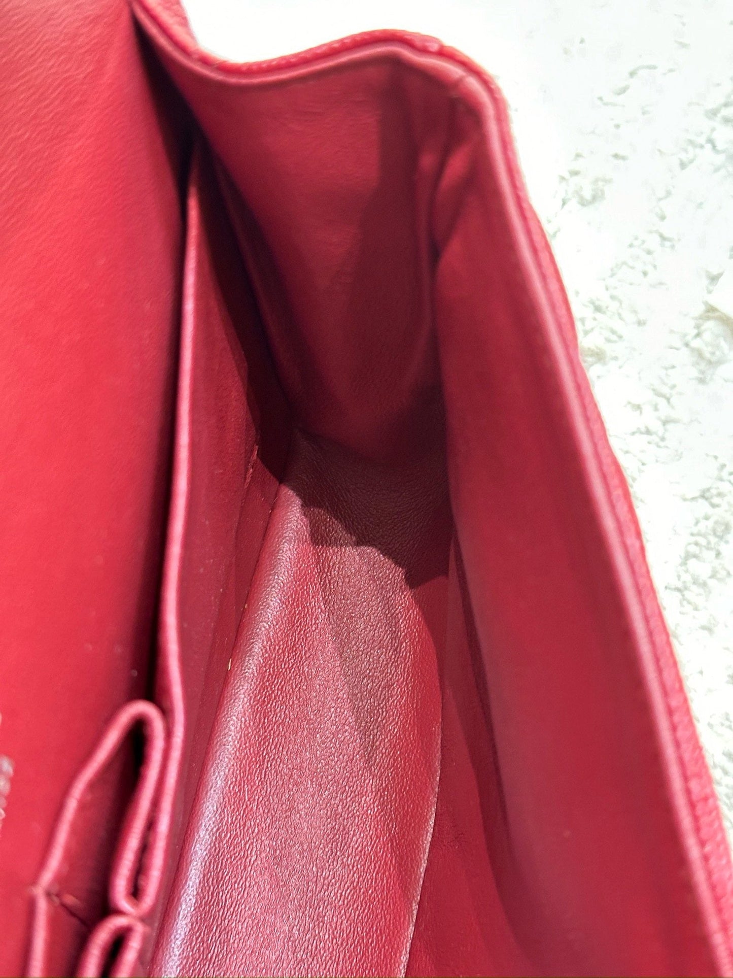 Chanel Medium Caviar Double Flap Red Bag SHW 17B