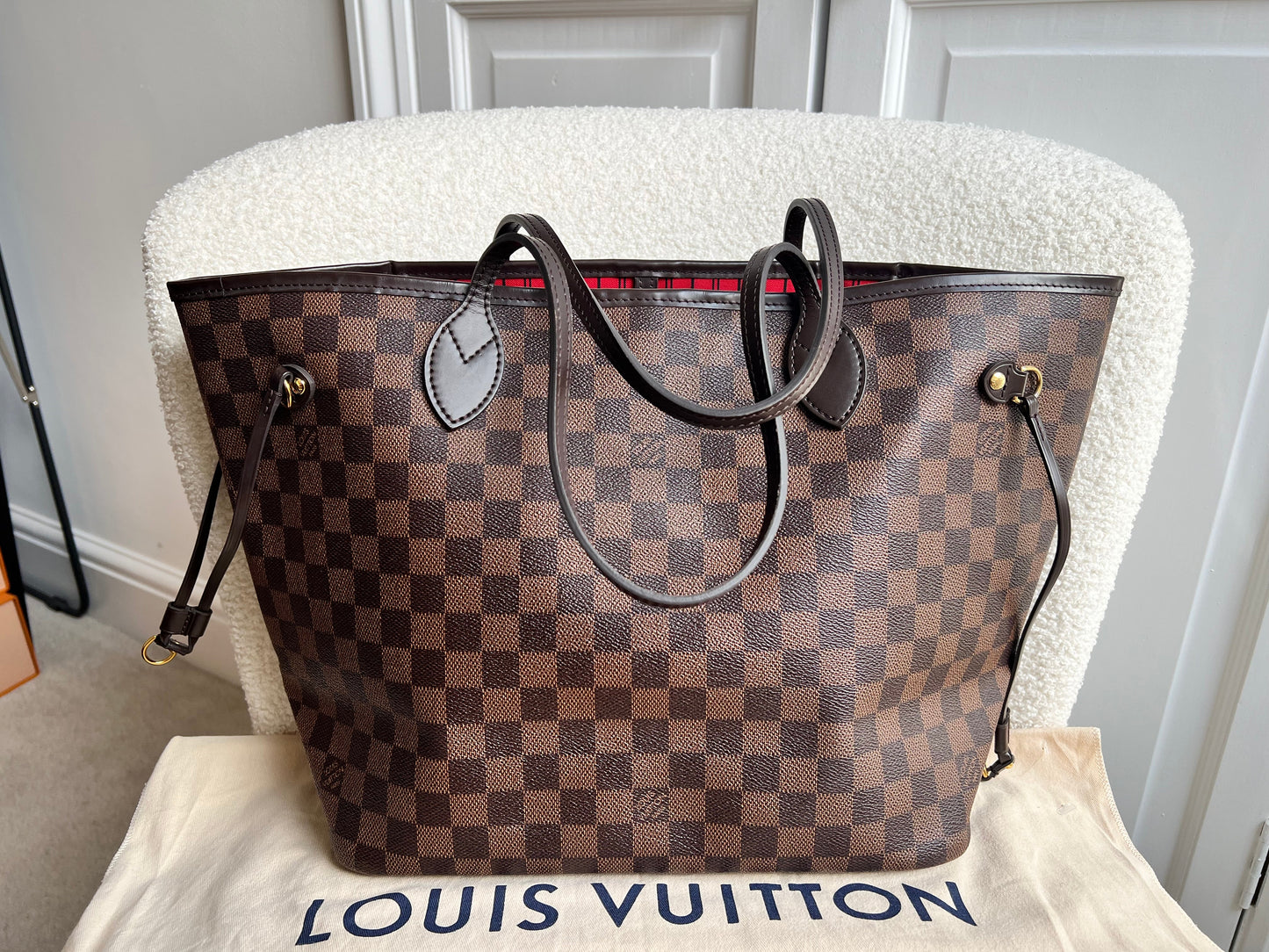 Louis Vuitton Neverfull MM Damier Ebene Cherry Interior (RRP £1,410)