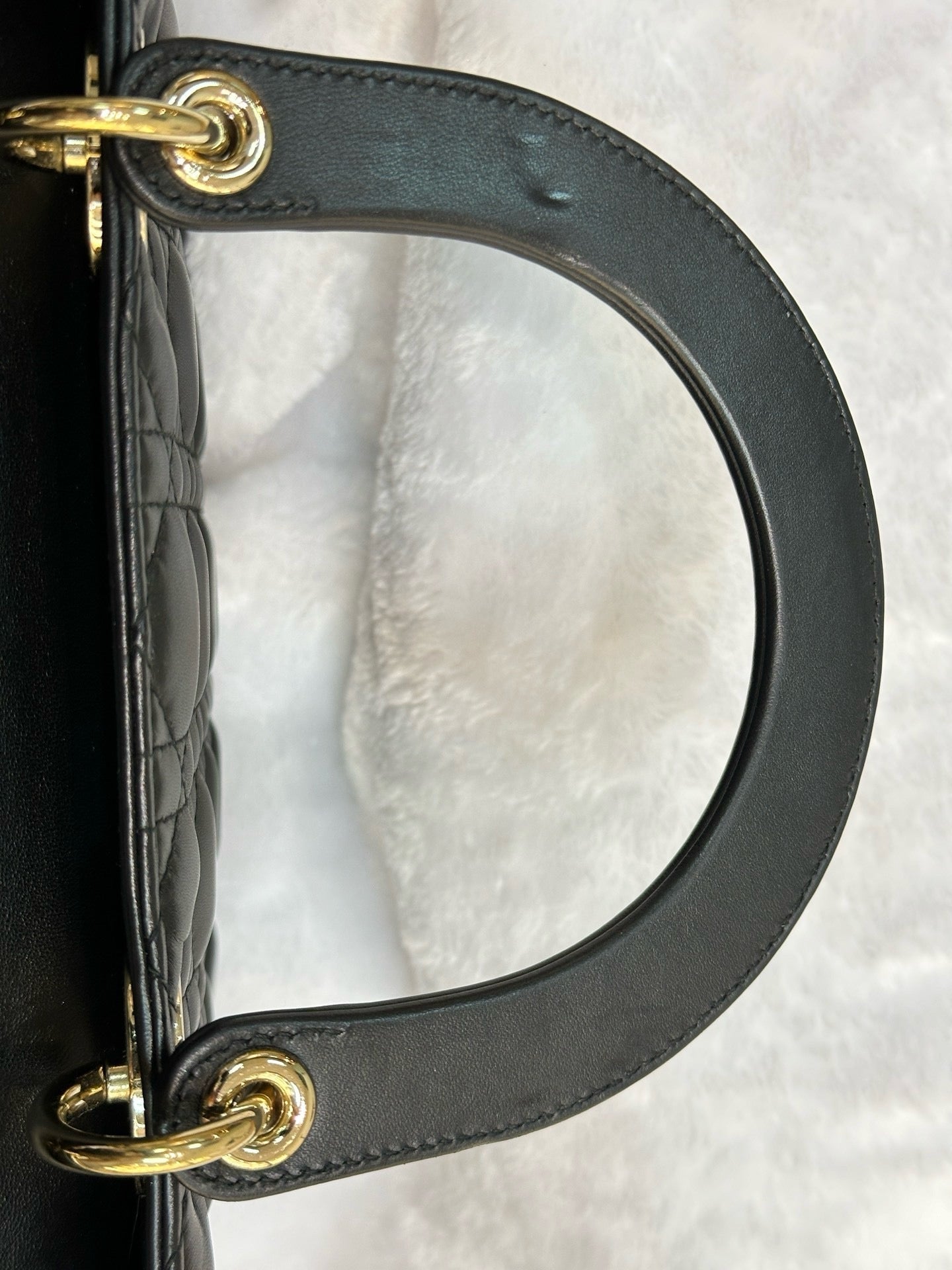Christian Dior Lambskin Cannage Medium Lady Dior Black GHW