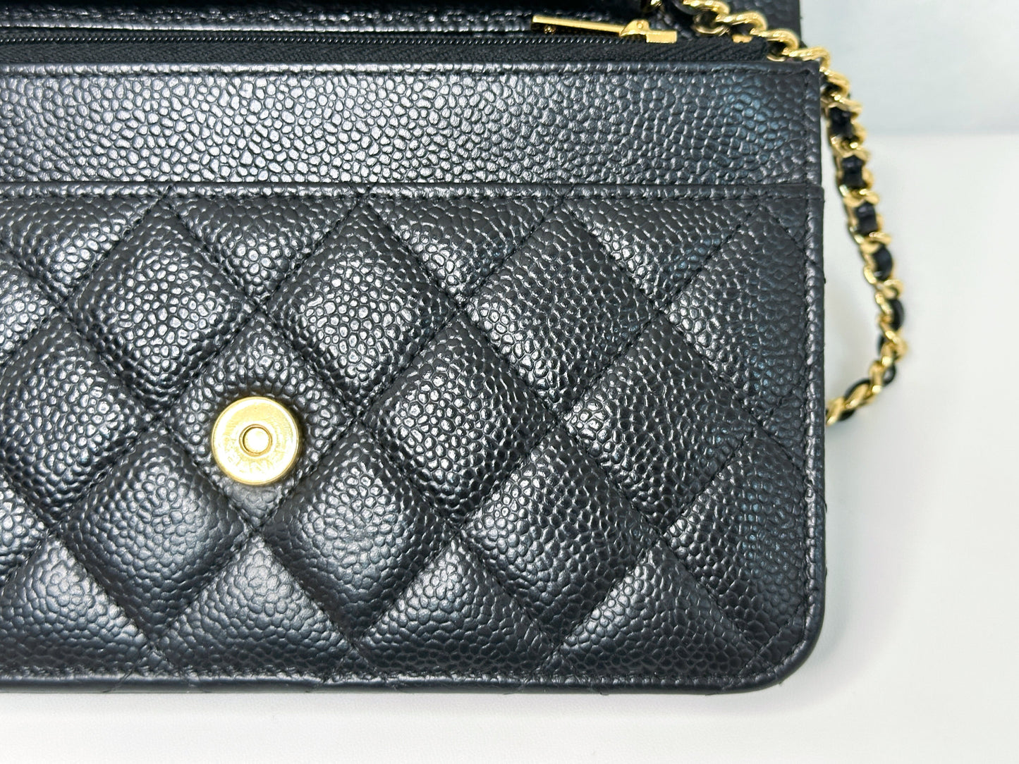 Chanel Classic Wallet on Chain Caviar Black GHW 2859 Holo card