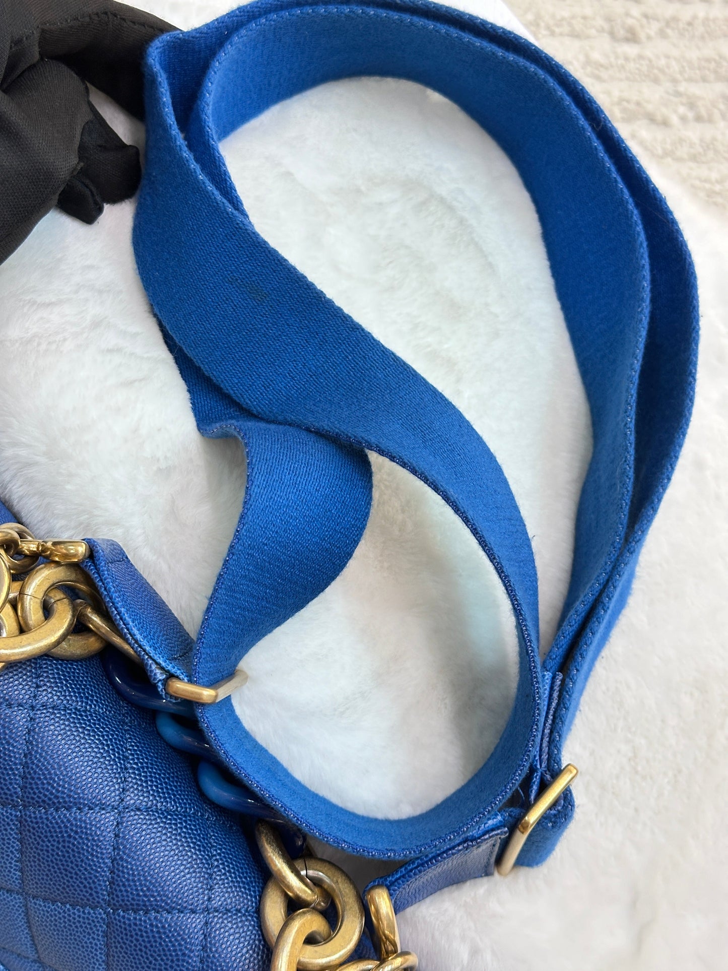 CHANEL Caviar Quilted Small Sunset On The Sea Flap Blue