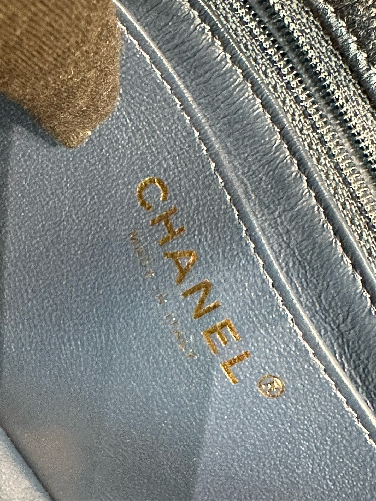 CHANEL Pearly Caviar Quilted Mini Rectangular Flap Navy Blue 18S
