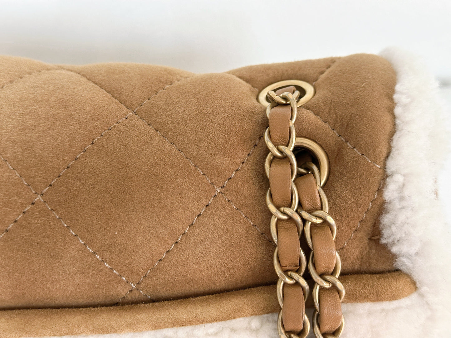 Chanel Medium Shearling Coco Neige Flap holo card 264