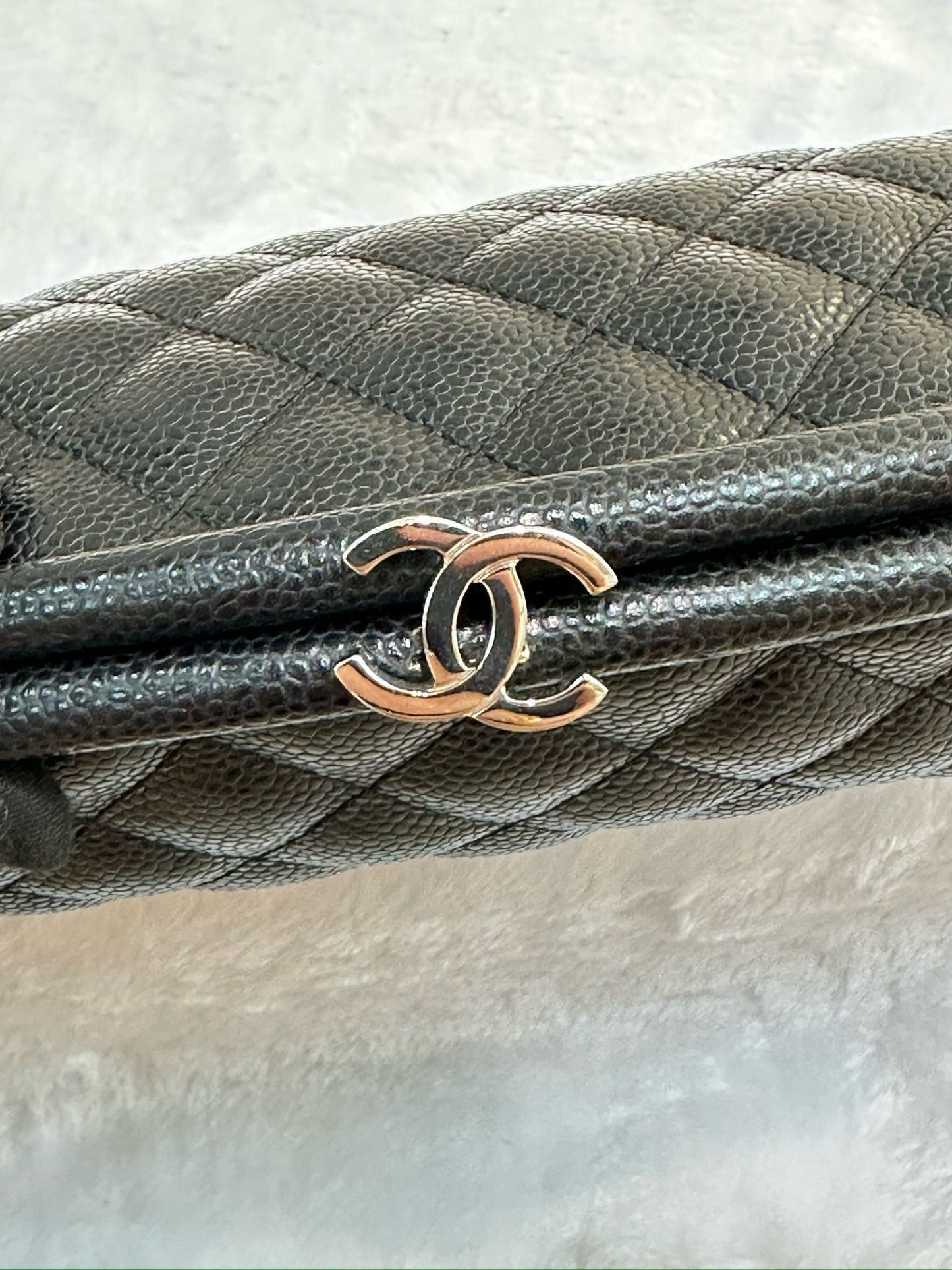 Chanel Quilted Timeless Kisslock Clutch Black Caviar SHW