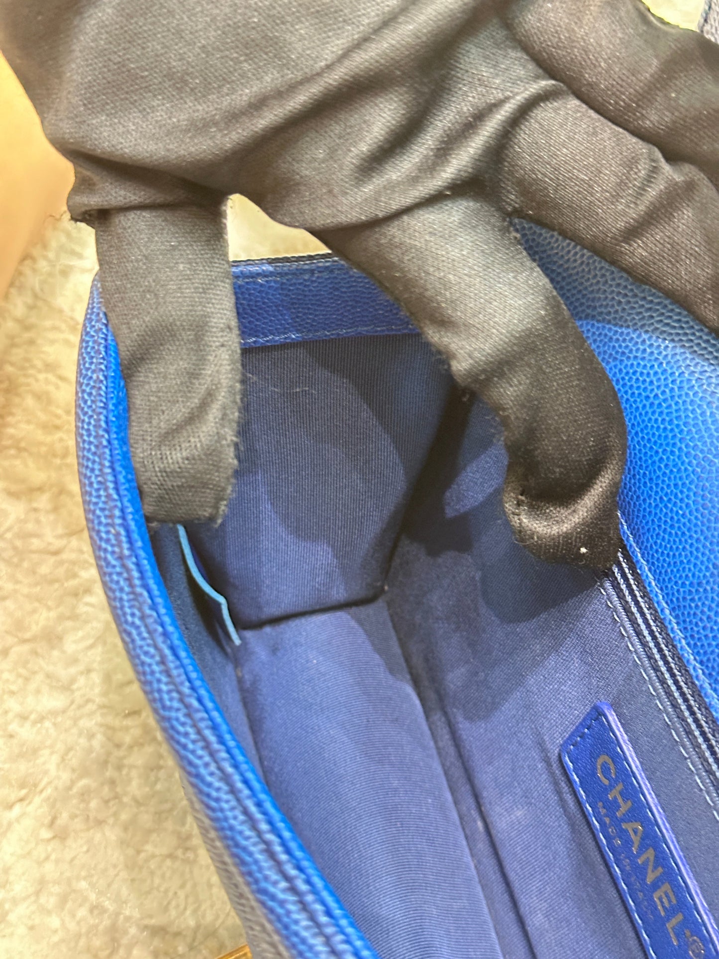 CHANEL Caviar Quilted Small Sunset On The Sea Flap Blue