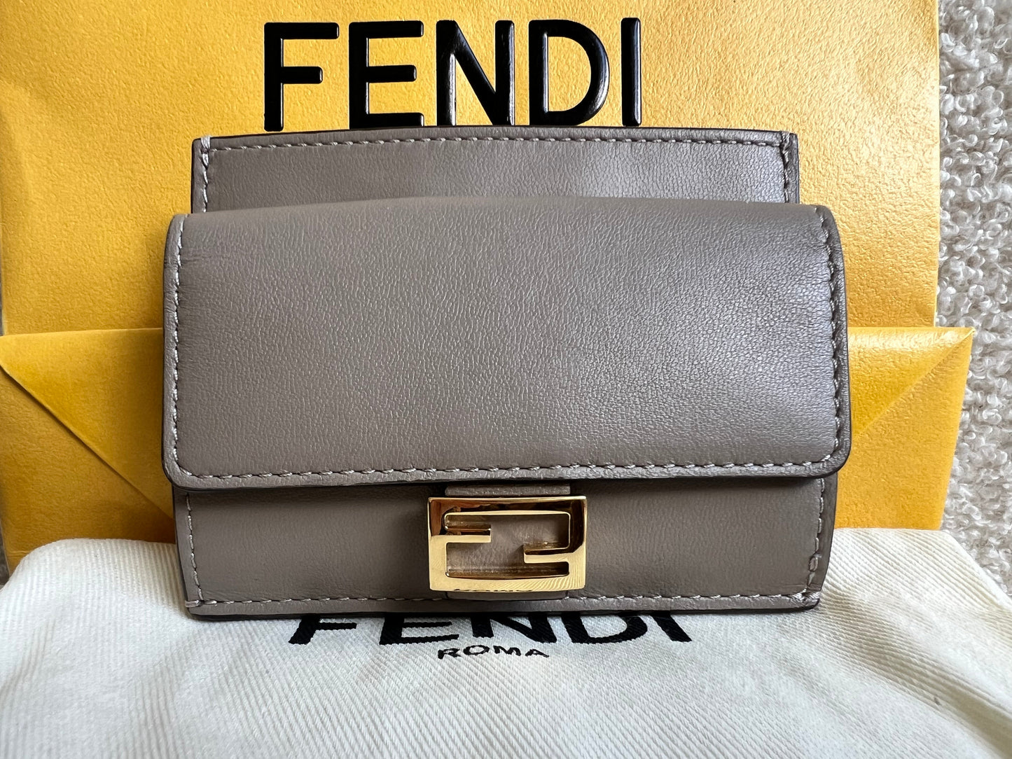 Fendi Grey Baguette Card Holder (RRP £320)
