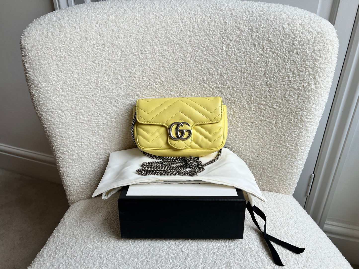 Gucci GG Yellow Marmont Super Mini Shoulder Bag (RRP £1080)