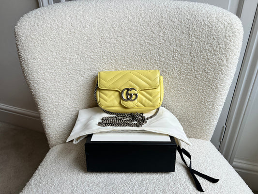 Gucci GG Yellow Marmont Super Mini Shoulder Bag (RRP £1080)