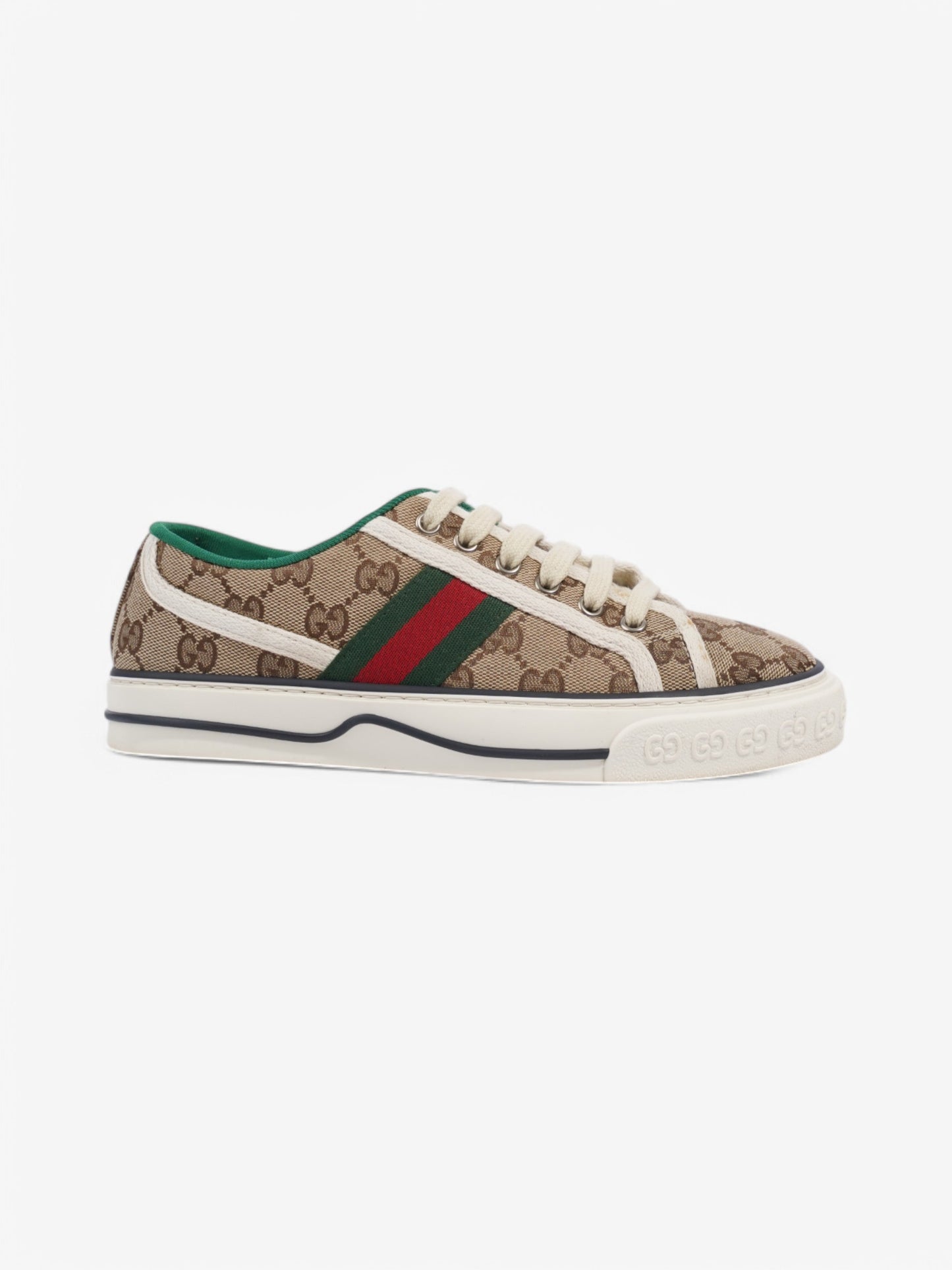 Gucci Tennis1977 Beige  / Green / Red Canvas EU 37.5 UK 4.5