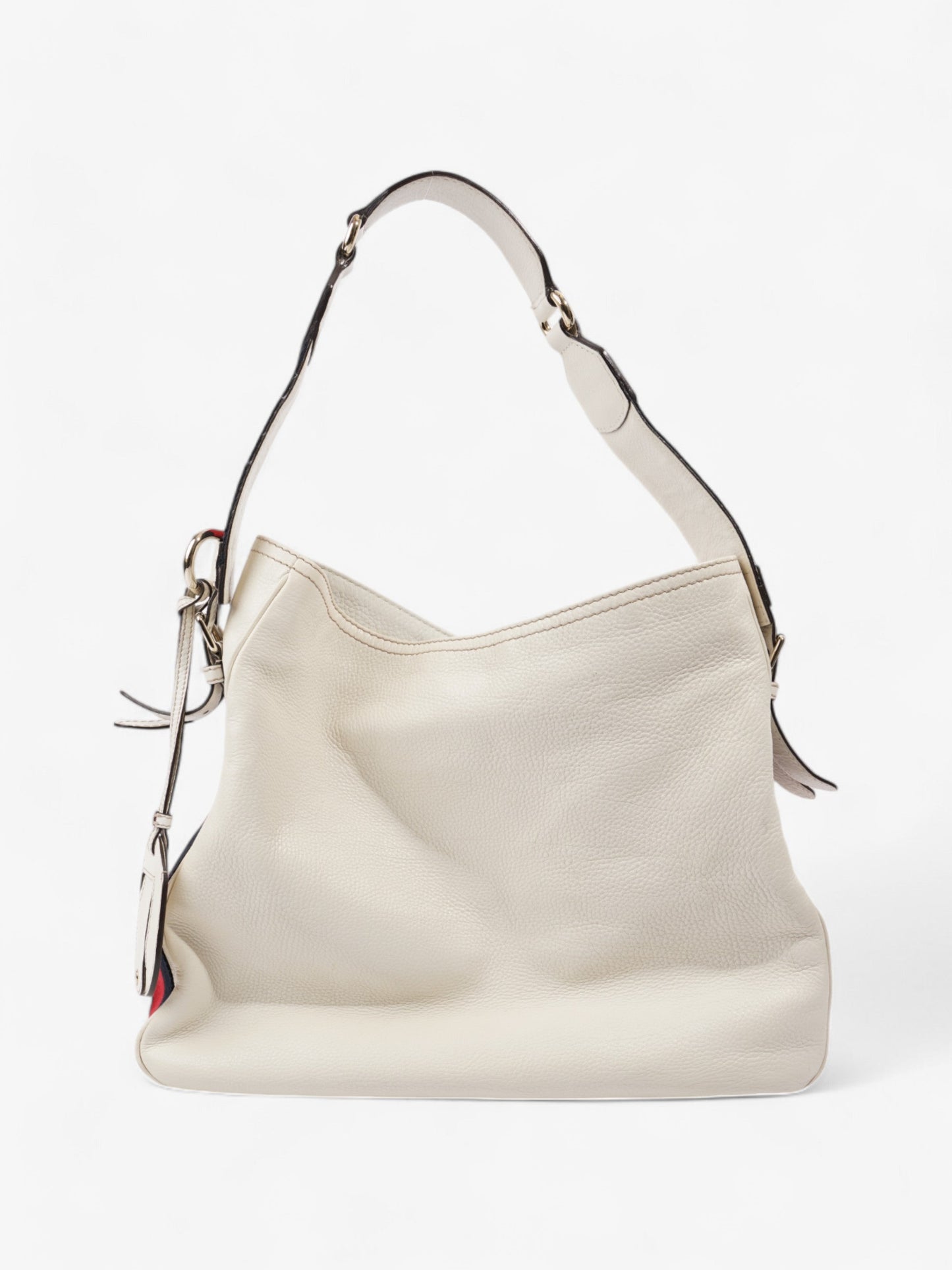 Gucci Heritage Hobo White / Navy Blue / Red Leather