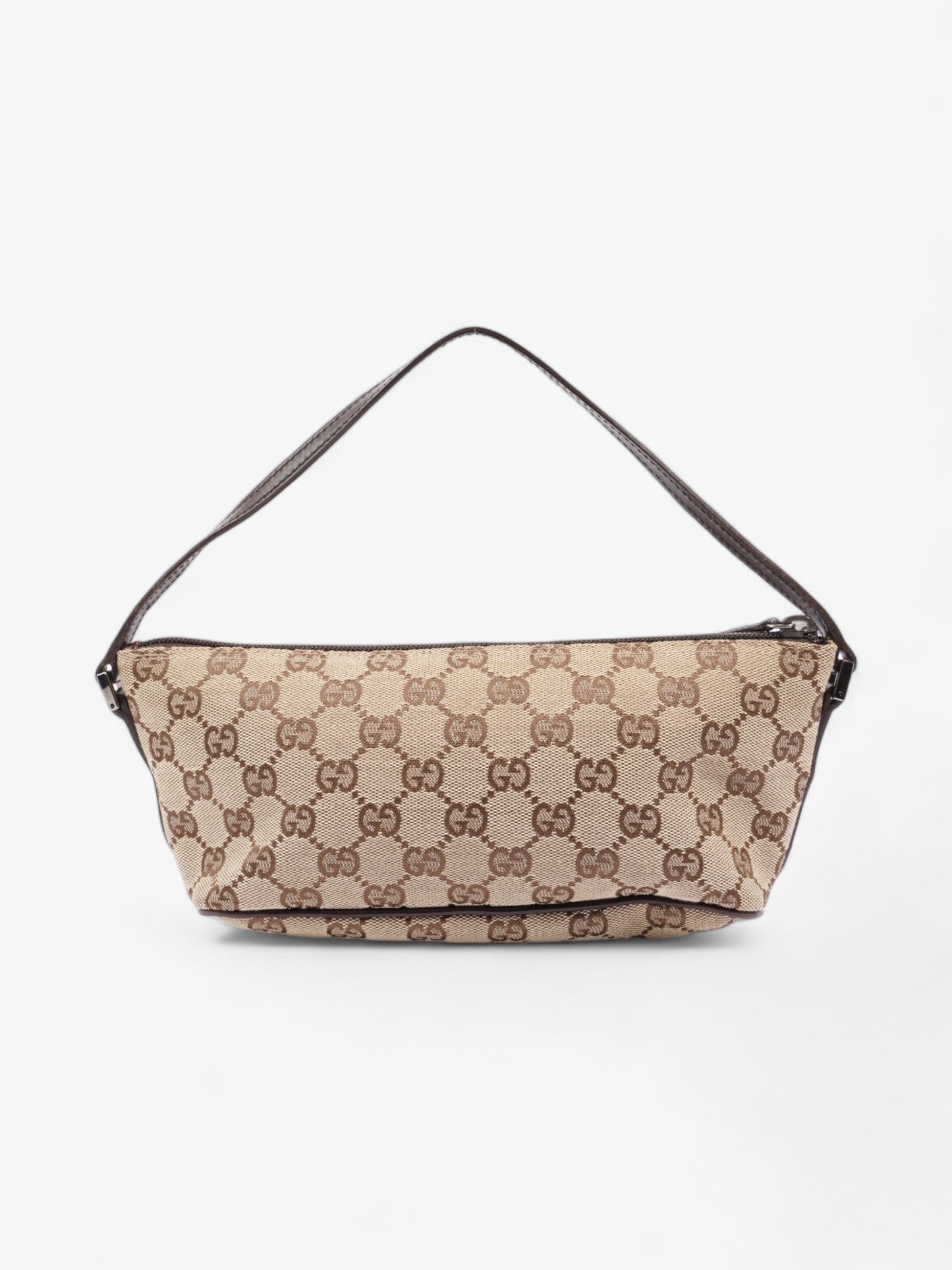 Gucci Boat Pochette Beige And Ebony GG Supreme Canvas