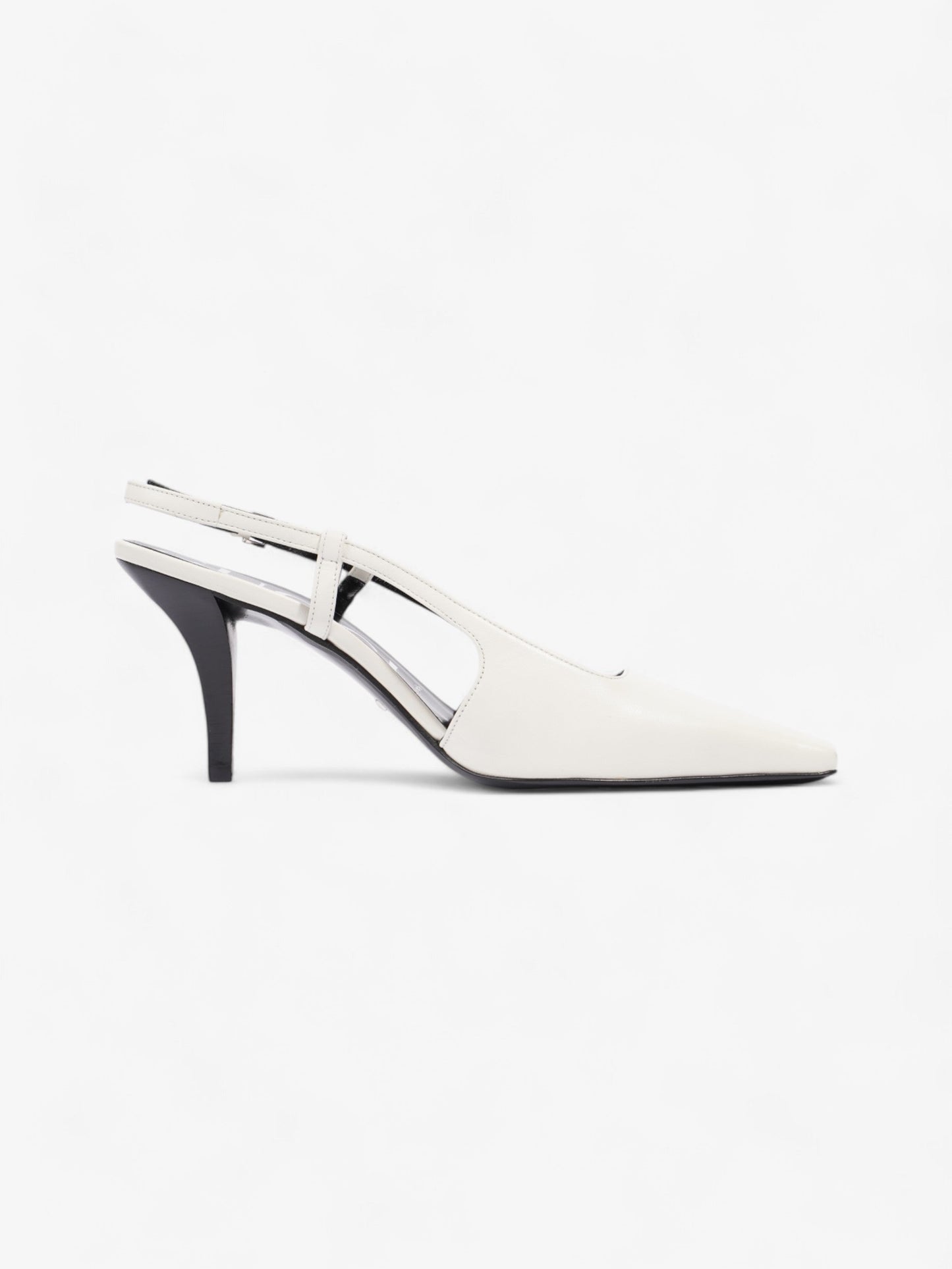 Gucci Slingback Pumps 75mm White / Black Leather EU 38 UK 5