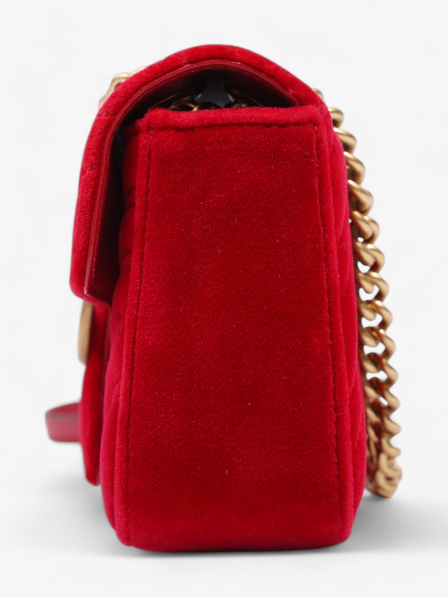 Gucci Marmont Flap Red Velvet Mini