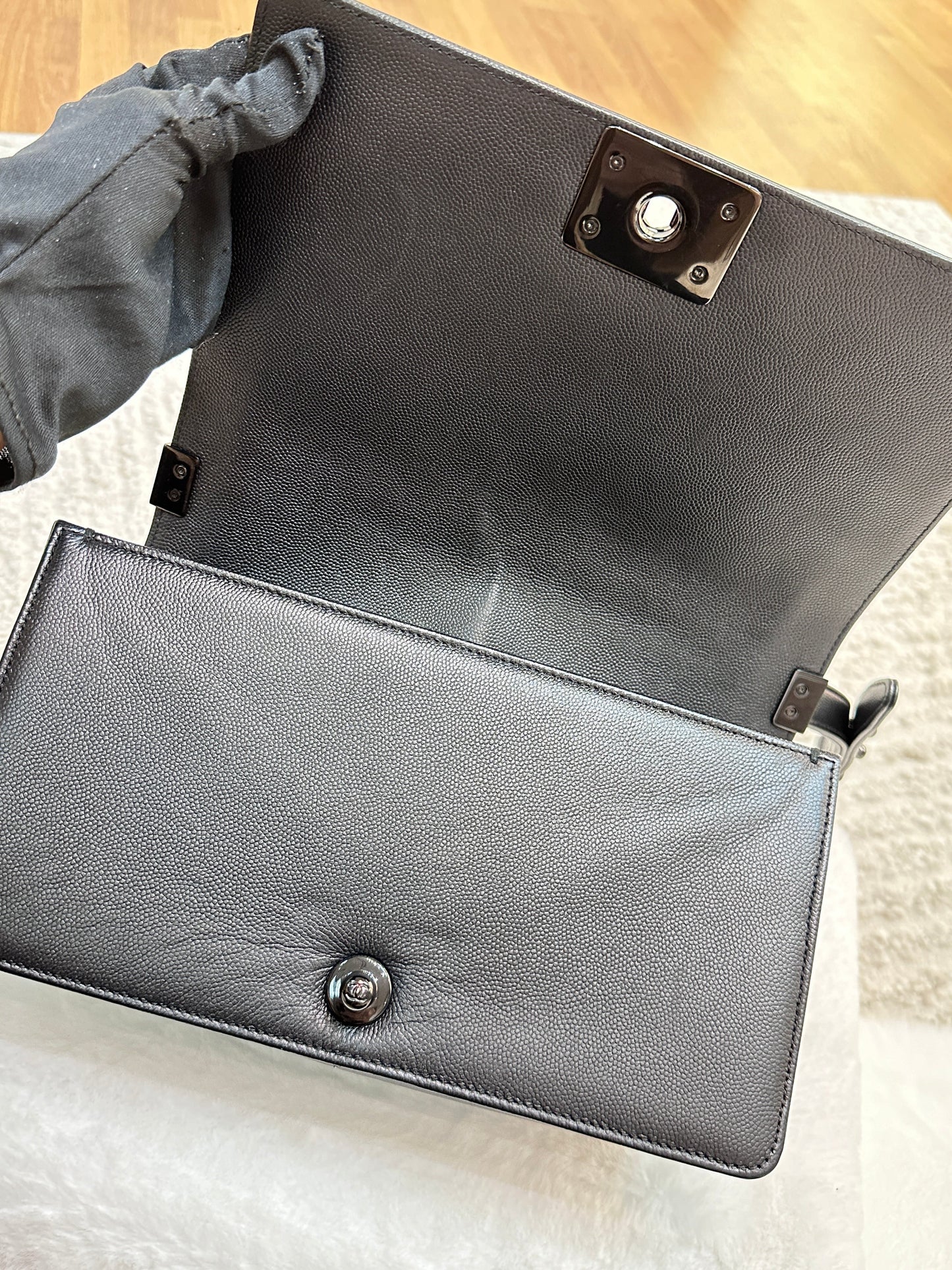 CHANEL Medium LeBoy So Black Caviar Leather Bag