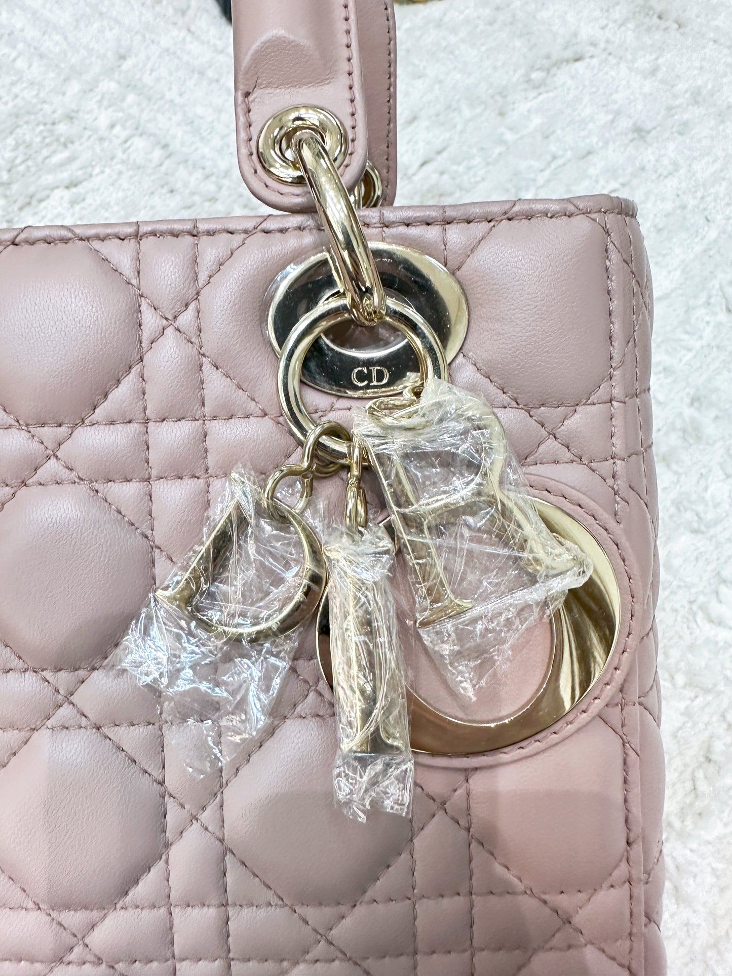 CHRISTIAN DIOR Lambskin Cannage Small My ABC Dior Lady Dior Fard