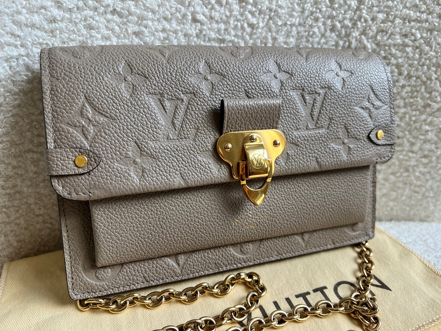 Louis Vuitton Grey Empreinte Vavin Chain Wallet (RRP £1410)