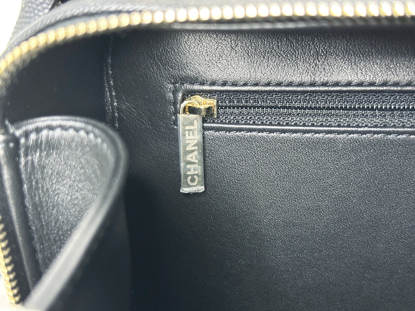 Chanel Filigree Large Black Vanity Case Bag in Caviar Leather GHW
