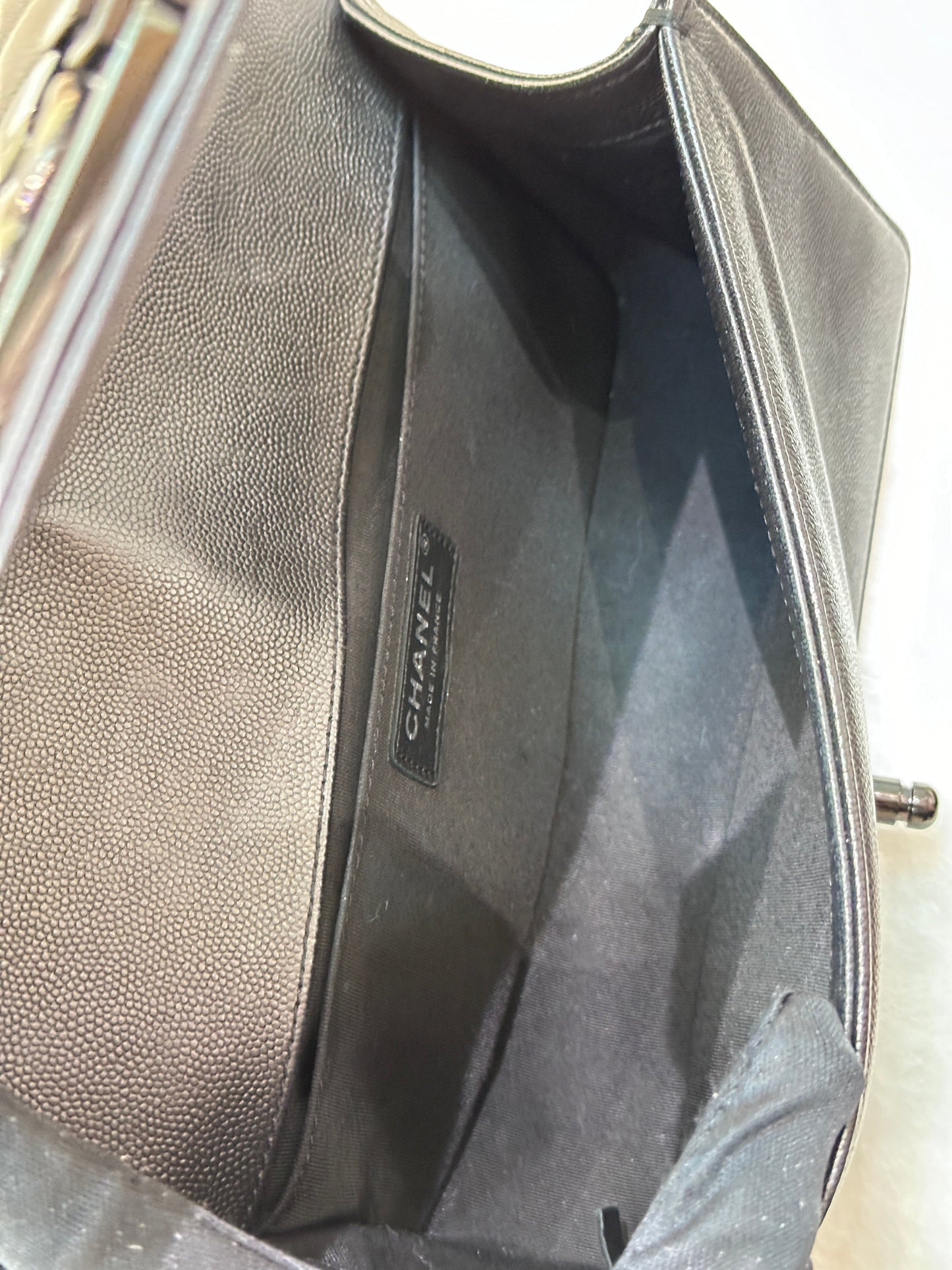 CHANEL Medium LeBoy So Black Caviar Leather Bag