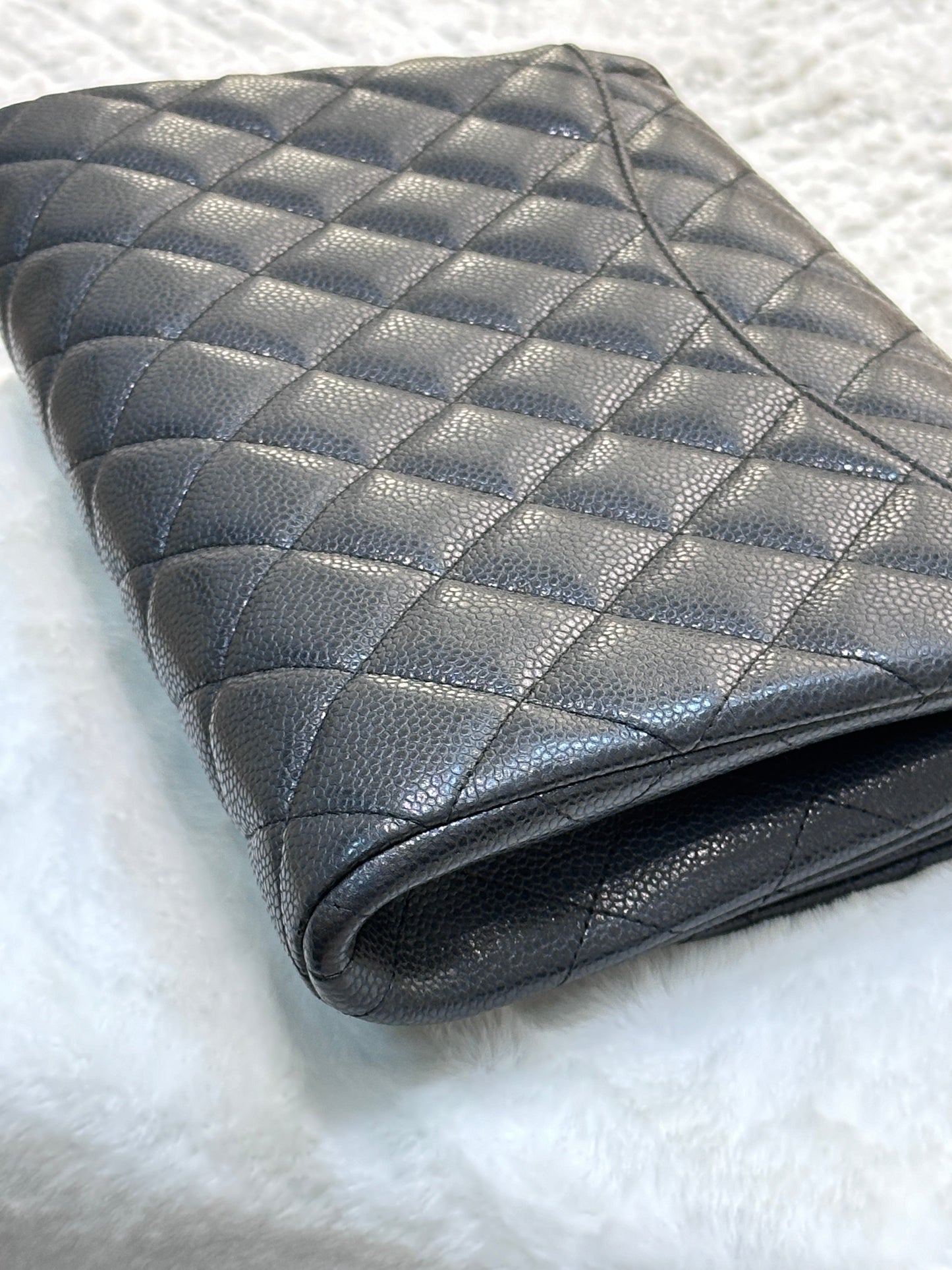 CHANEL Caviar Quilted Clutch With Chain Flap Black GHW