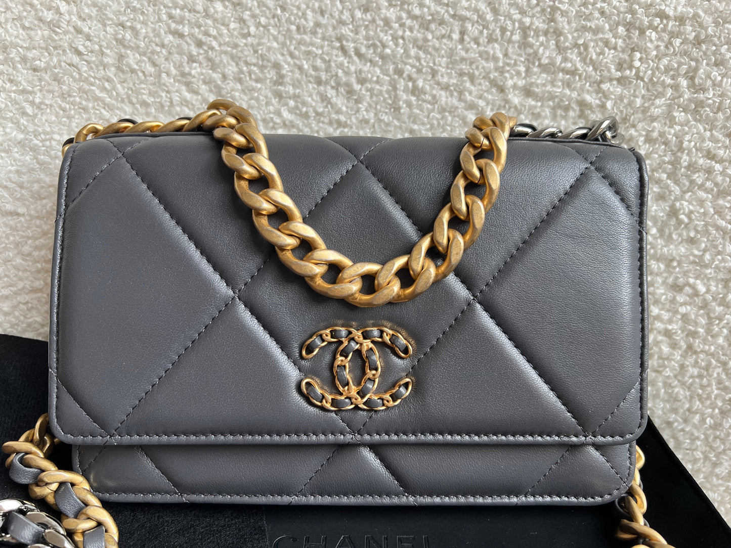 Chanel Grey 19 Wallet on Chain