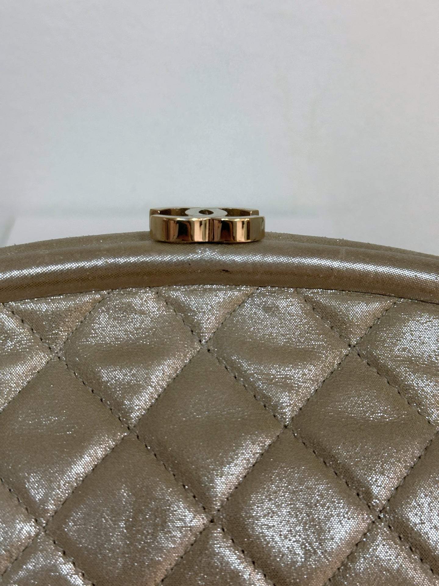 Chanel Timeless Clutch Bag shinny gold beige colour