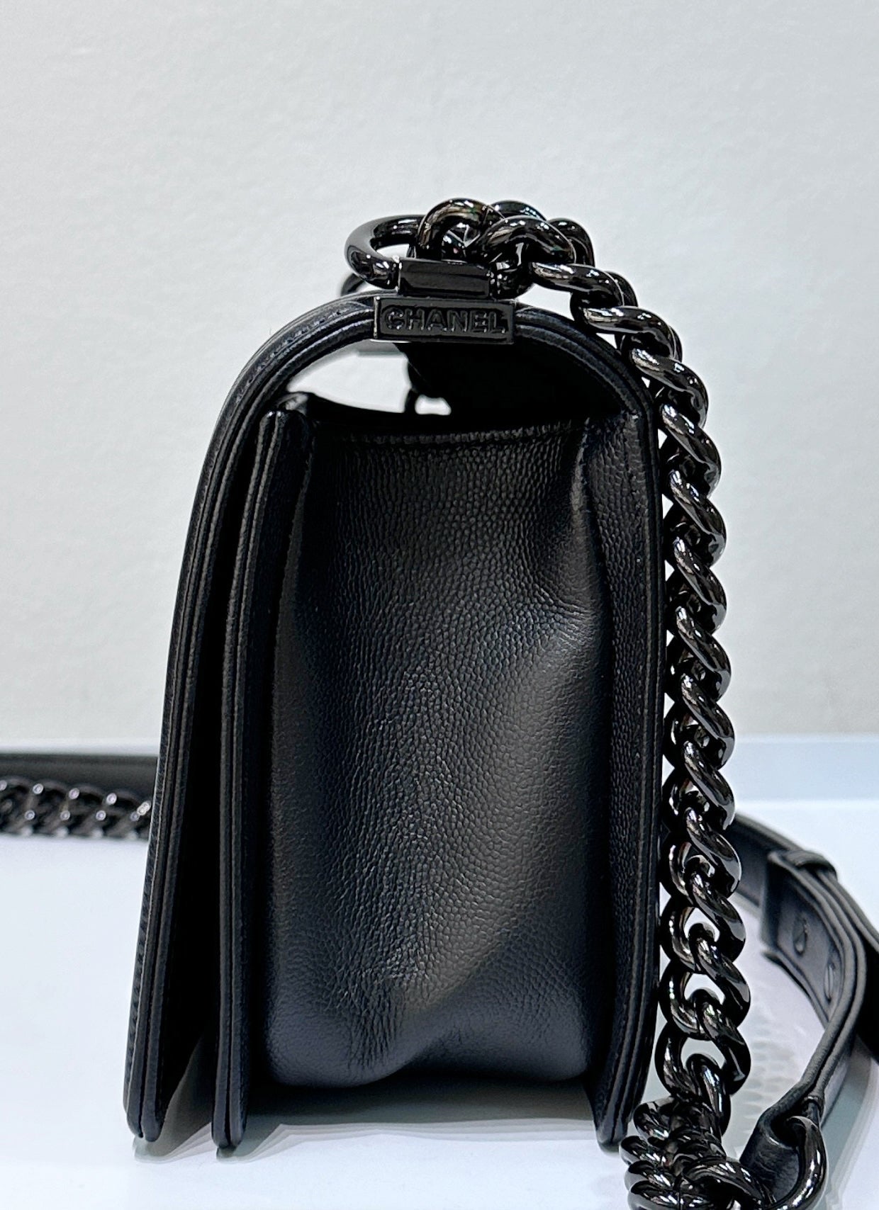 CHANEL Medium LeBoy So Black Caviar Leather Bag