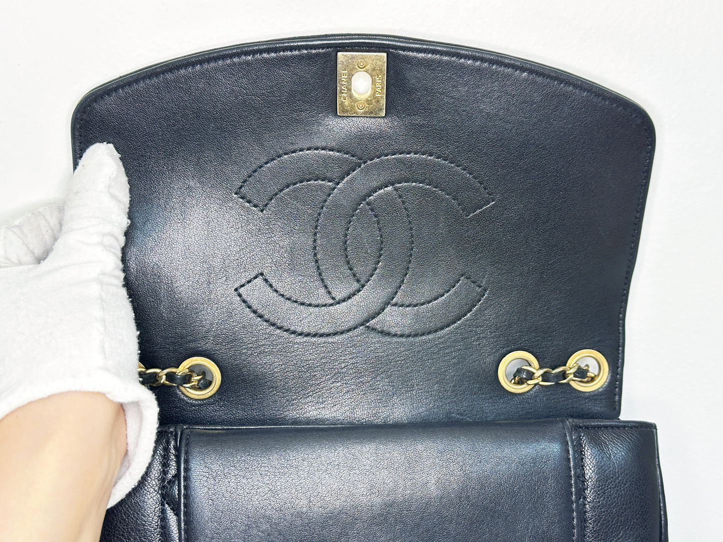 Chanel Small Diana Flap Black Lambskin GHW 2073 holo