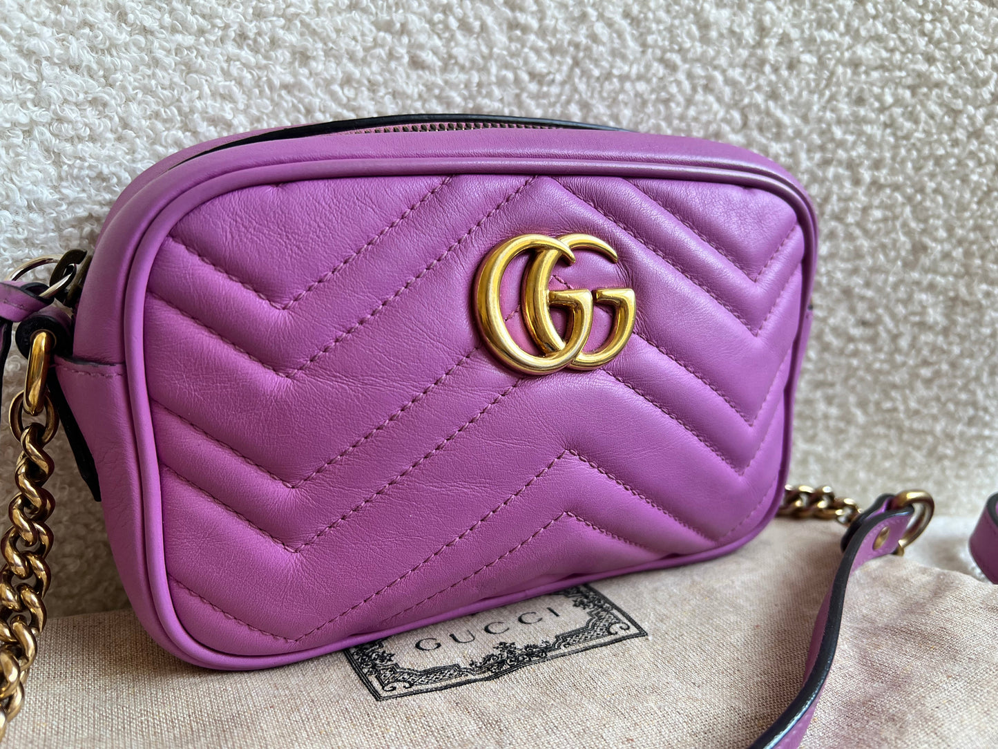 Gucci GG Hot Pink Marmont Mini Shoulder Bag (RRP £1,360)