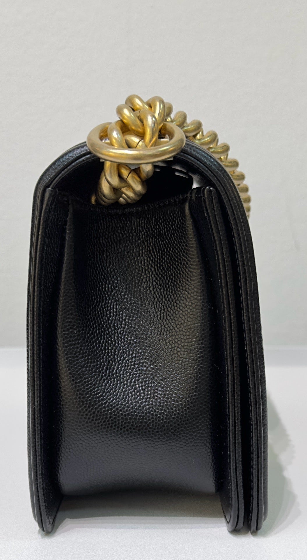 Chanel Medium Caviar LeBoy Bag Black GHW 27 holo card