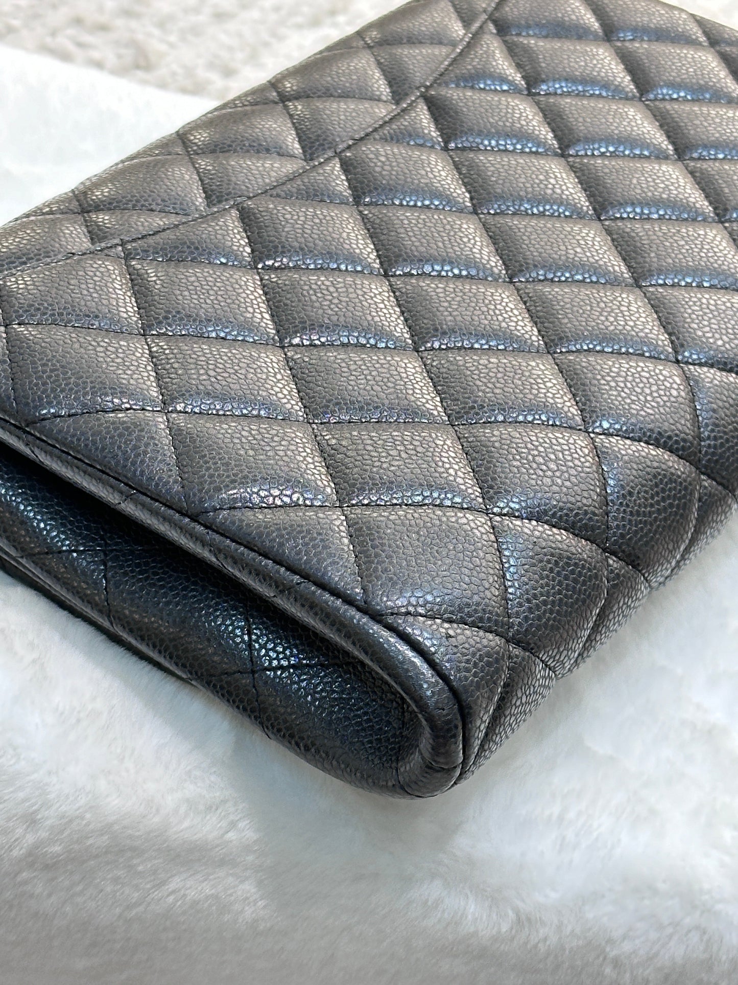 CHANEL Caviar Quilted Clutch With Chain Flap Black GHW