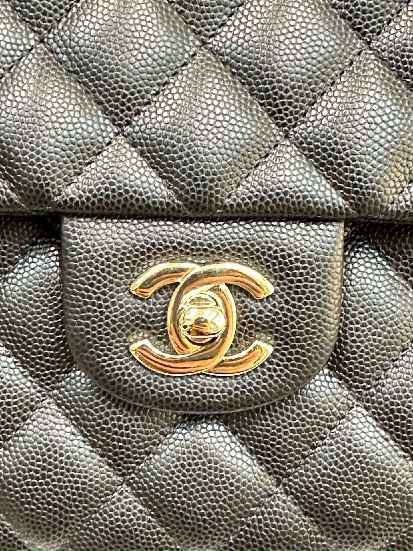 Chanel Quilted Caviar Classic Clutch Black GHW