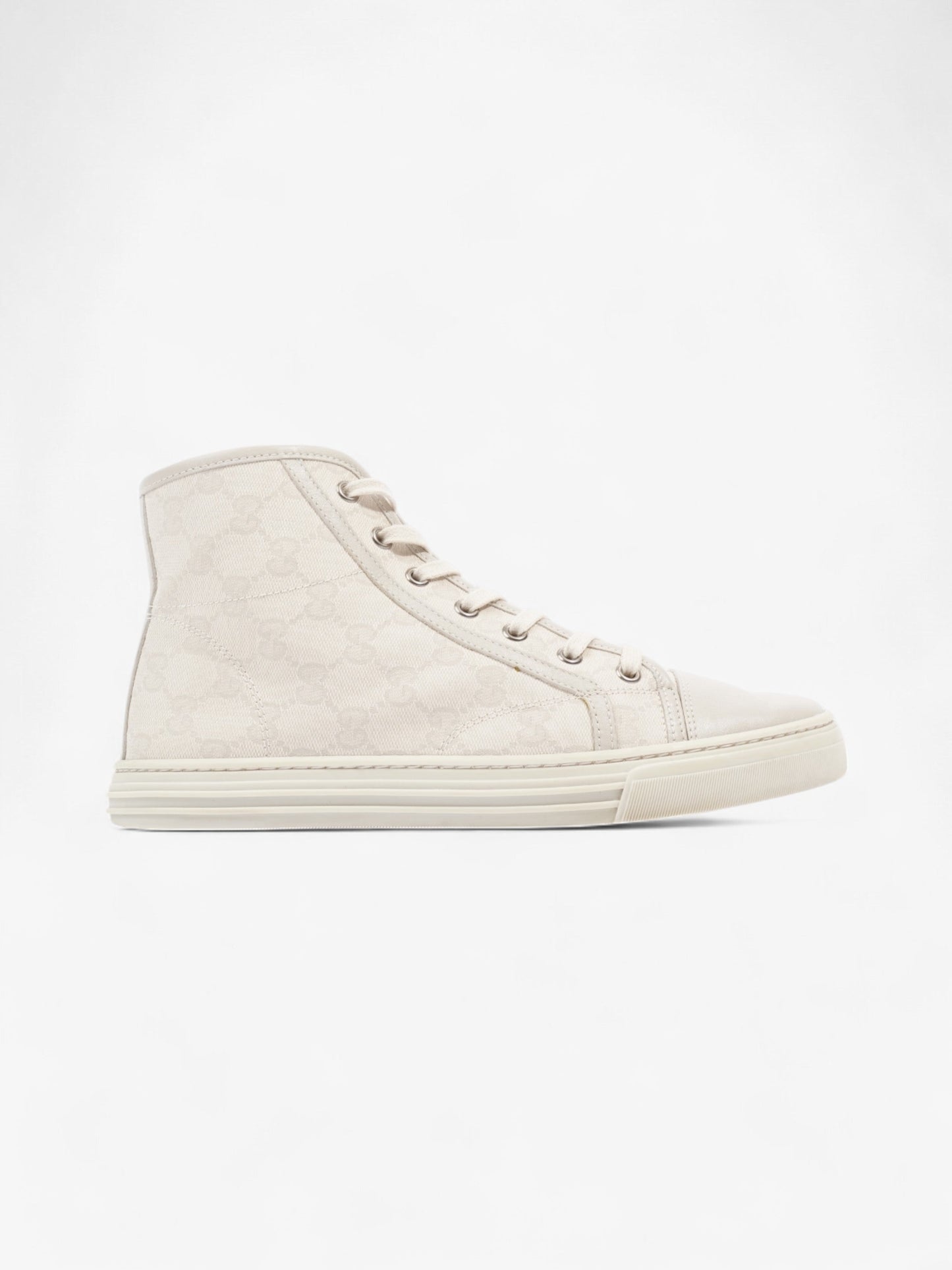 Gucci GG High-Top Sneakers Beige Canvas EU 38.5 UK 5.5