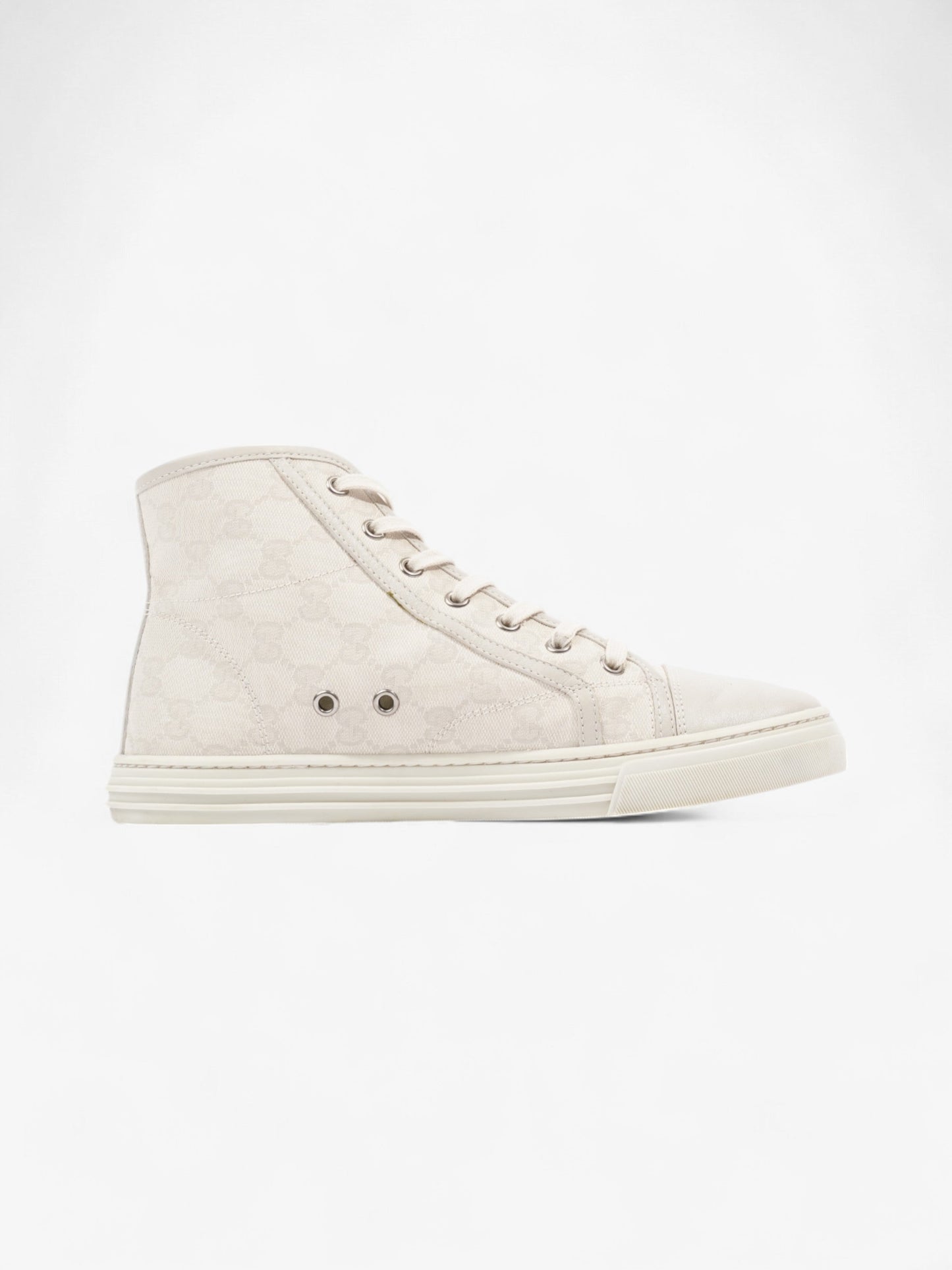 Gucci GG High-Top Sneakers Beige Canvas EU 38.5 UK 5.5