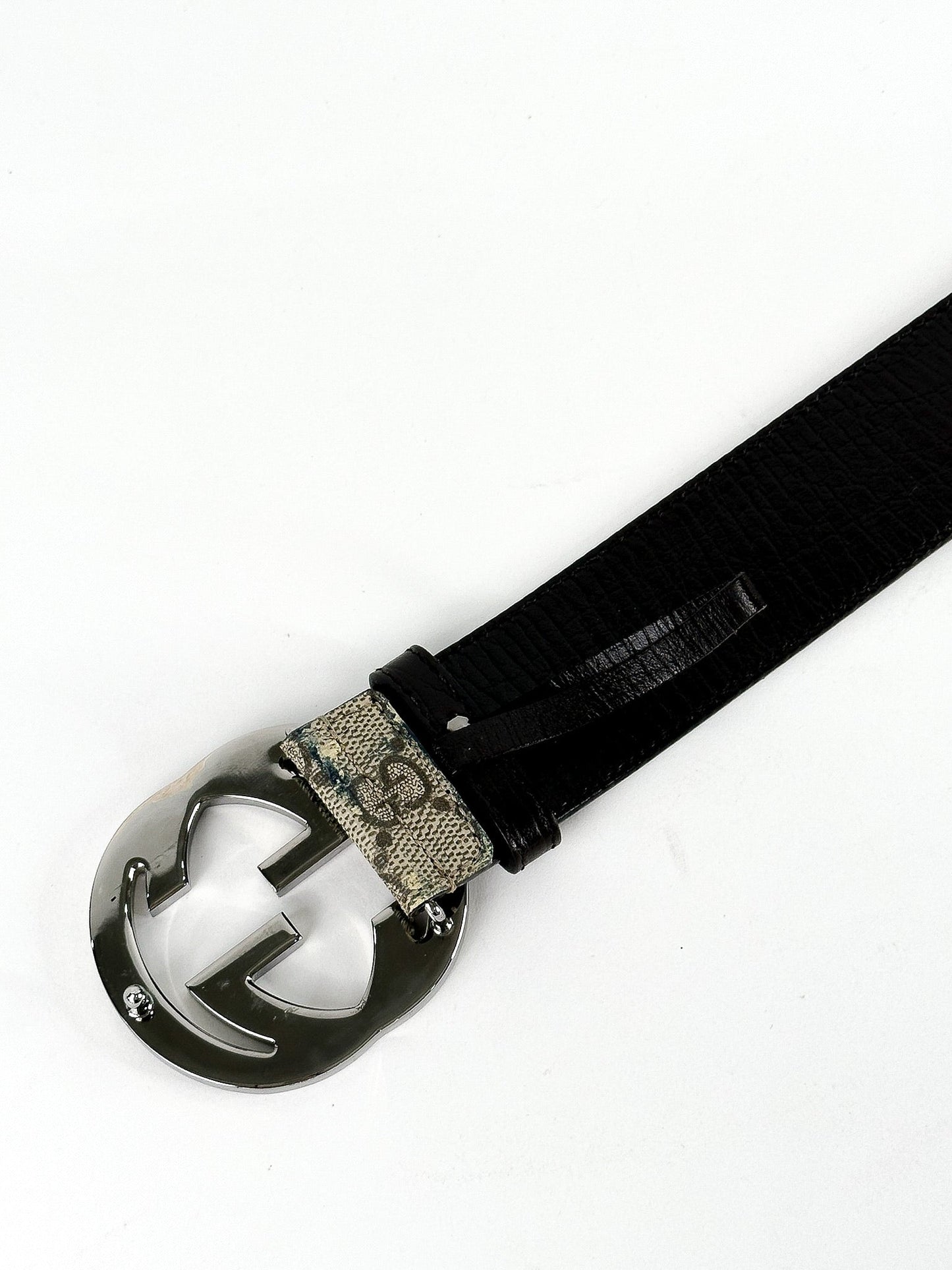 Gucci Beige GG Supreme Canvas Interlocking G Buckle Belt