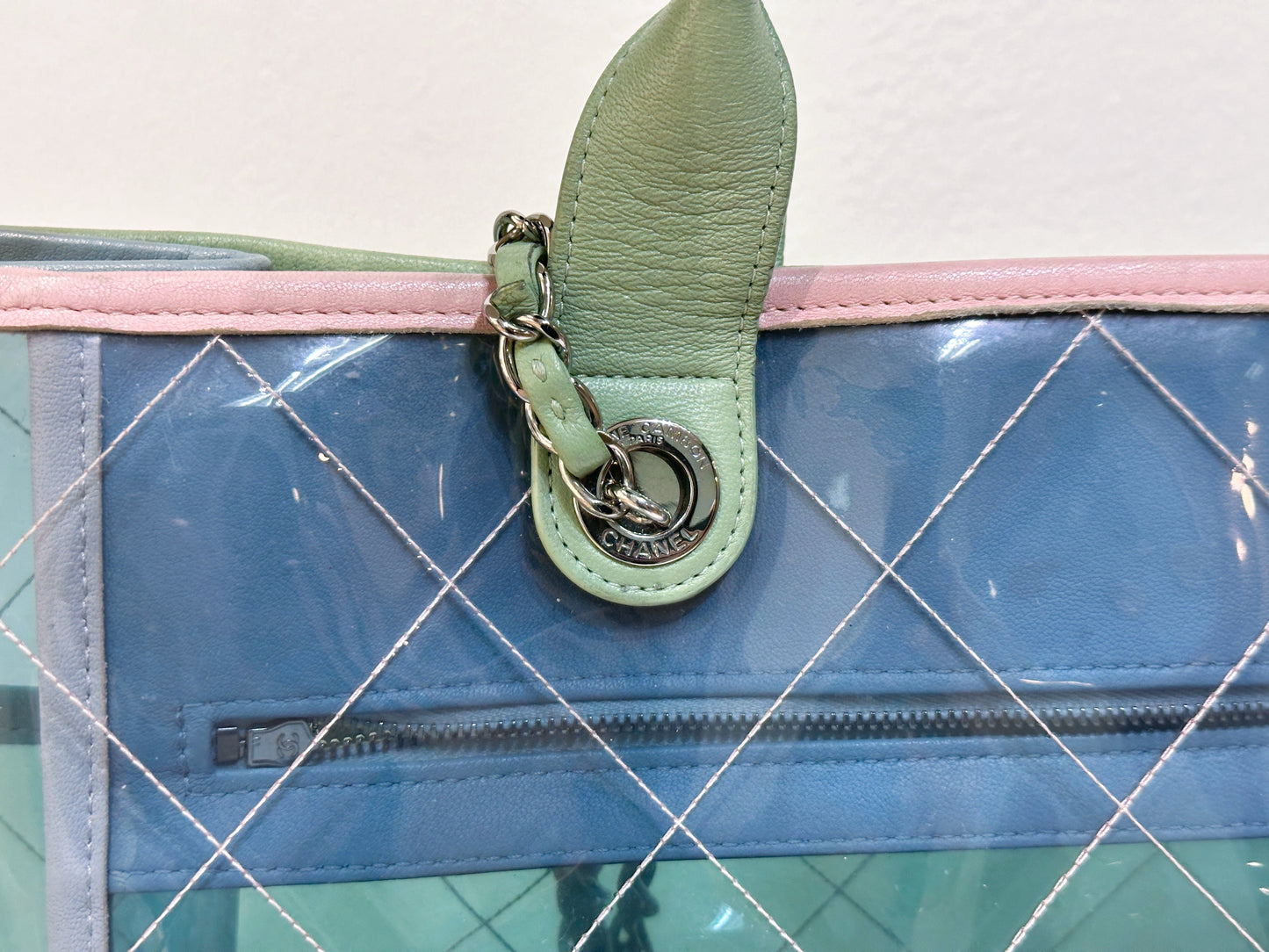 Chanel Coco Splash Bag Green/Pink/Blue 2584 holo card