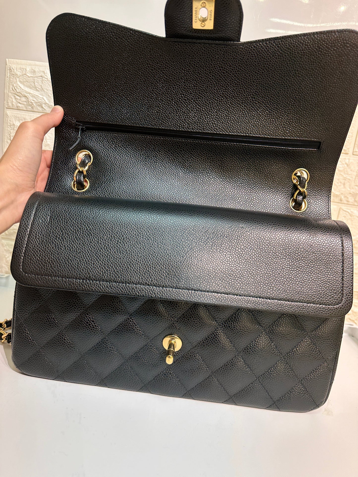 Chanel Jumbo Classic Double Flap Bag Black Caviar GHW