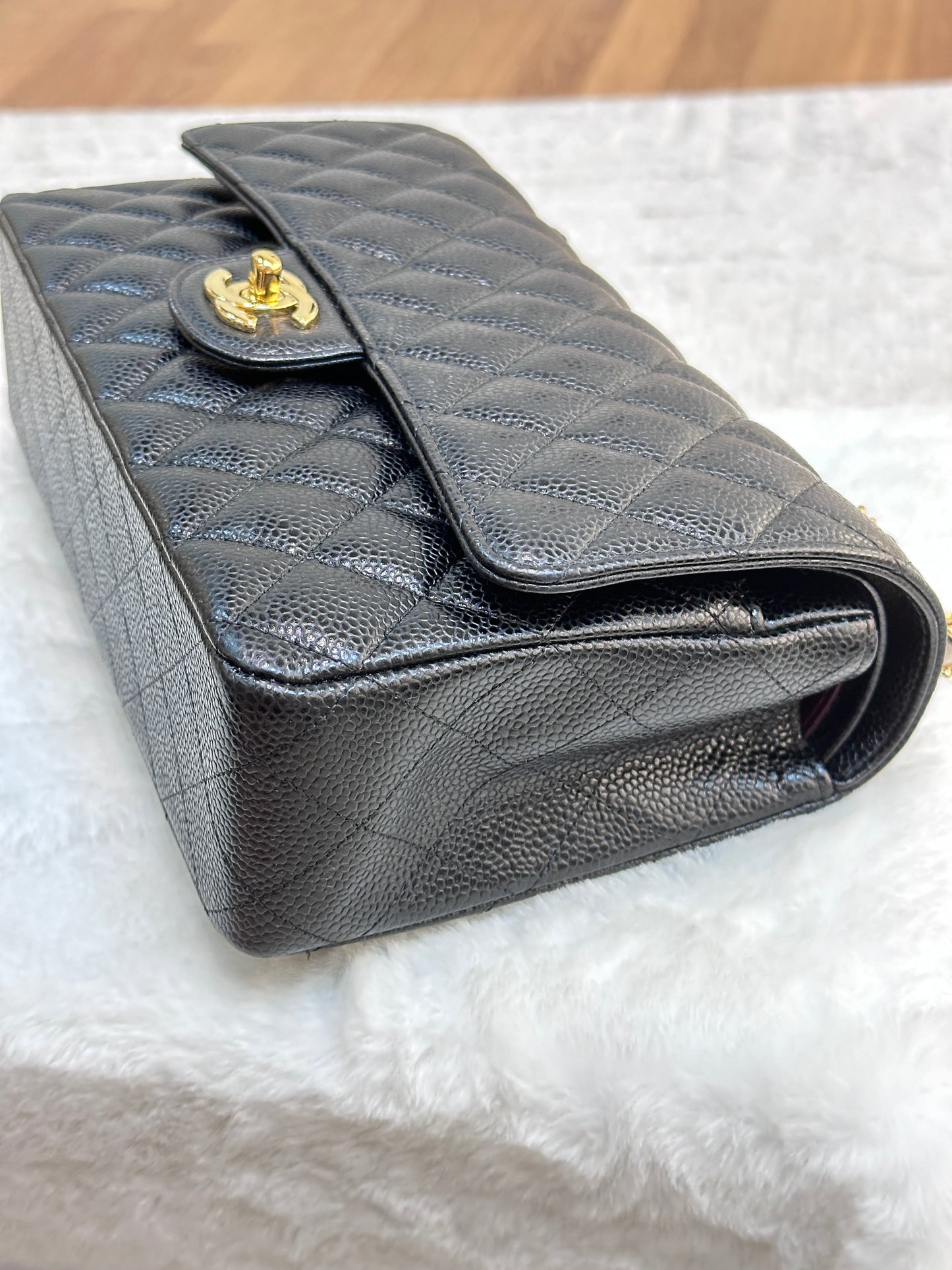 Chanel Medium Caviar Double Flap Black Bag GHW