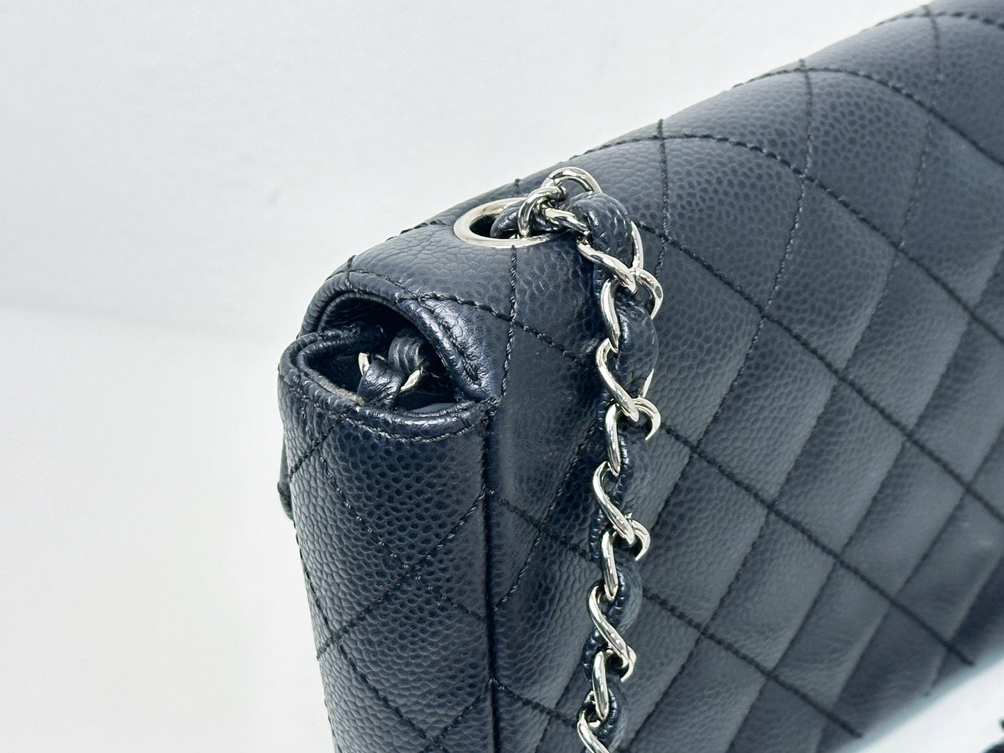 Chanel Caviar East West Flap Bag Black SHW 1131 holo card