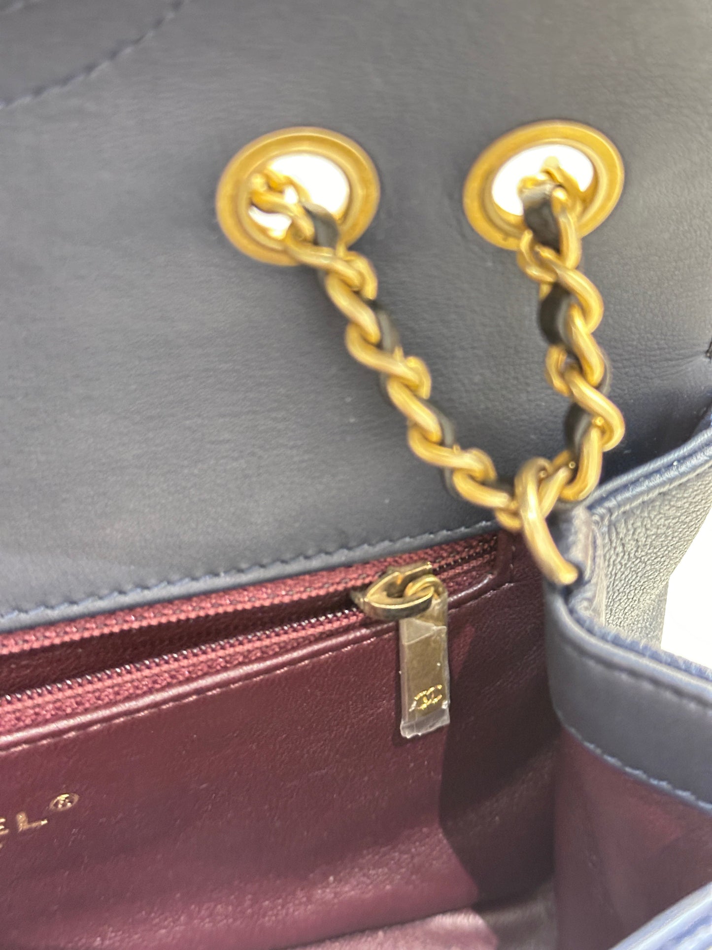 Chanel Caviar Quilted Small CC Filigree Flap Navy Black