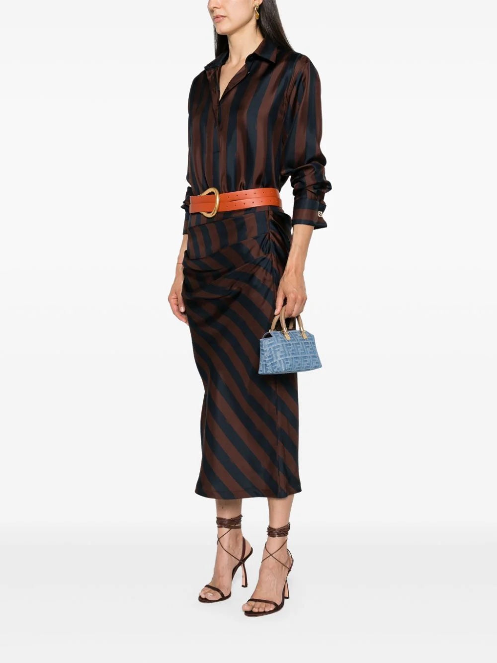 FENDI BY THE WAY FF DENIM MINI TOP HANDLE BAG