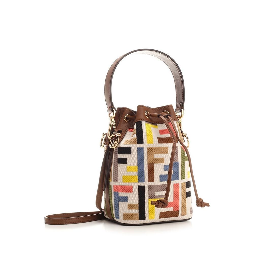 FENDI FF MULTICOLOR MINI MON TRÉSOR BUCKET BAG